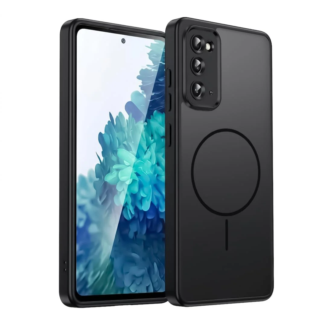 DL3 Mobilak Case For Samsung Galaxy A55 Translucent Matte PC Back & Soft TPU Edge, [Not Compatible with MagSafe] Anti-Scratch Shockproof Protective Cover with Full Camera Protection - Black