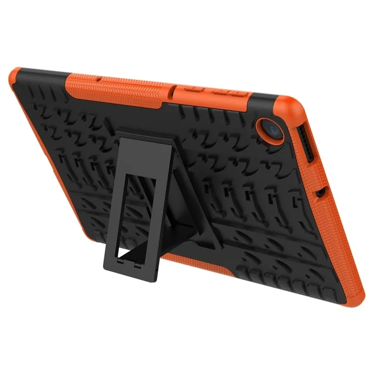 DL3 Mobilak Case For Lenovo Tab M10 Case 10.1 inch 2nd Gen 2020 (TB-X306, TB-X306F, TB-X306X), Hybrid Rugged Armor Heavy Duty 2 in 1 TPU + PC Combo Dual Layer Shockproof Case with Kickstand - Orange