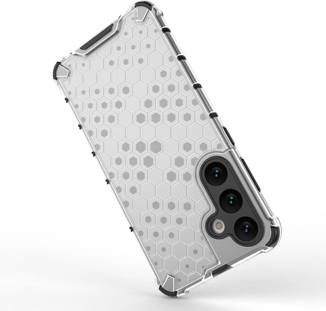 DL3 Mobilak Case For Samsung Galaxy A35 5G, [Honeycomb Design] Drop Protection, Ultra Thin TPU + PC Transparent Silicone Protective Case, Shockproof Cover - Clear