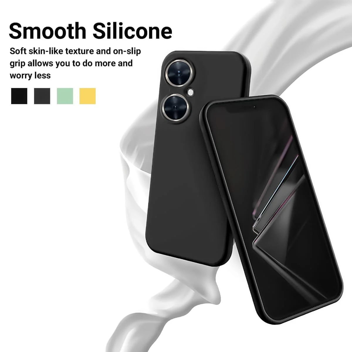 DL3 Mobilak Huawei nova 11i Case, Soft Flexible Silicone Gel Rubber Bumper Cover, Full Body Shockproof Protective Phone Case - Black