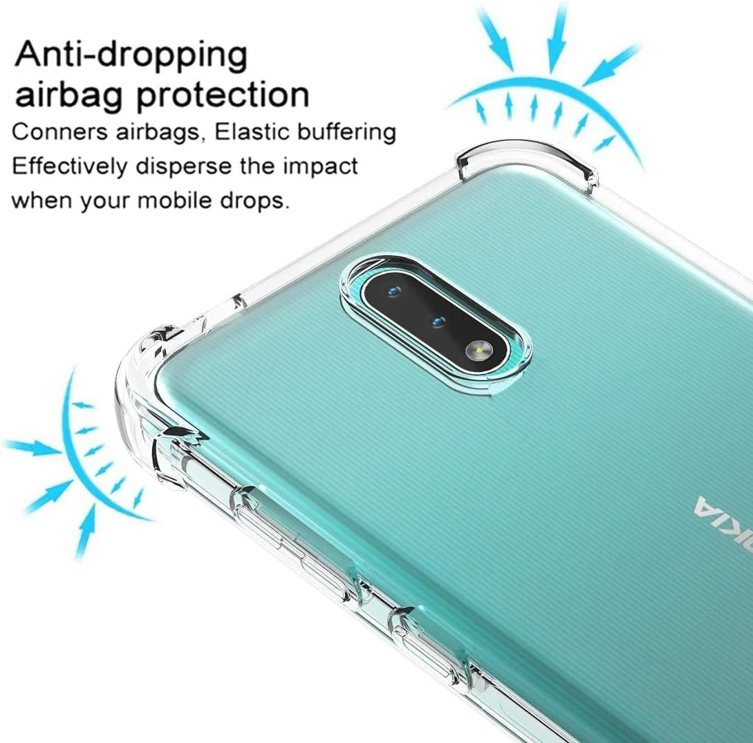 DL3 Mobilak Case Compatible with Nokia 2.3, Cover Silicone TPU Gorilla Anti-shock Shockproof Corners - Clear
