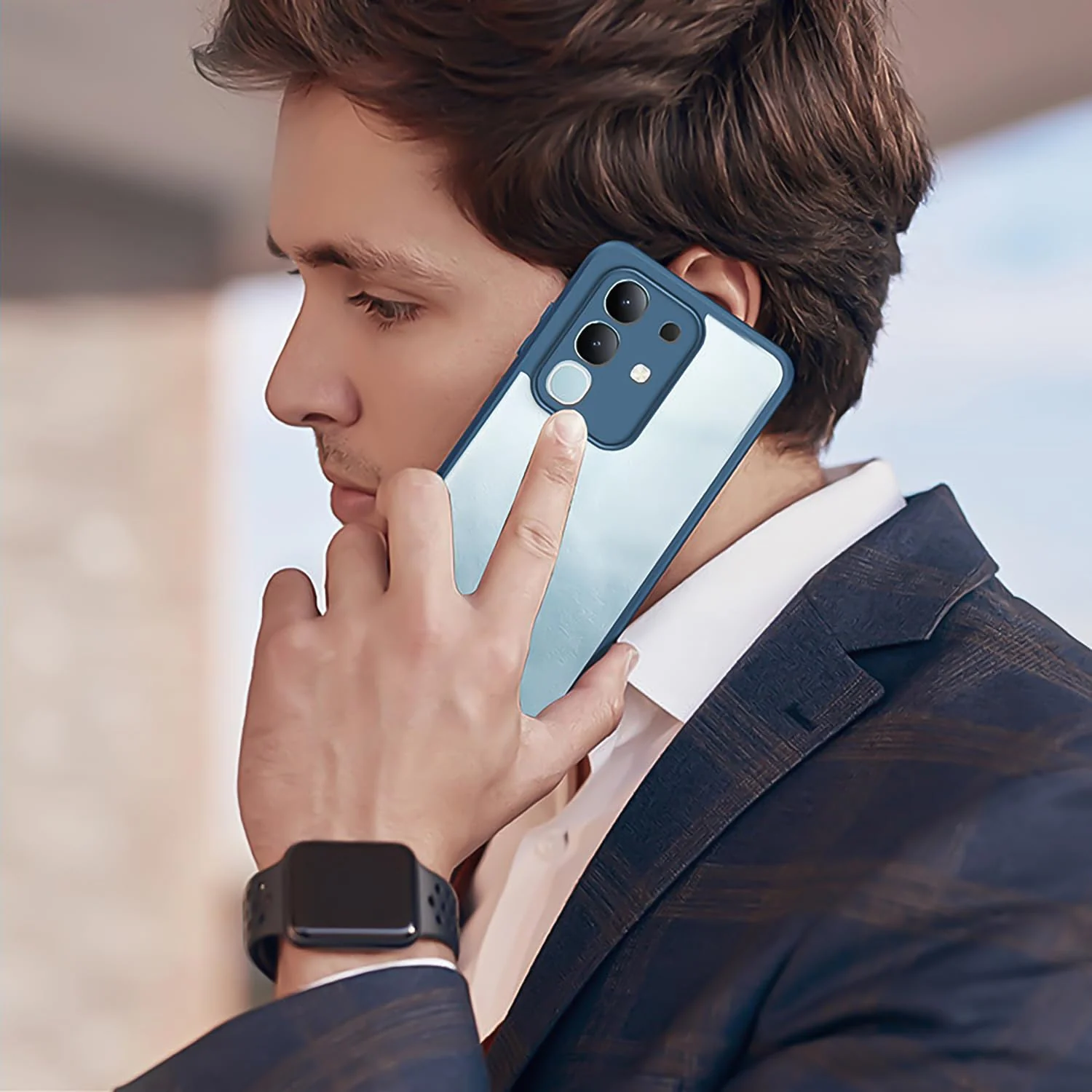 DL3 Mobilak Clear Protective Case for vivo Y29 4G - Blue
