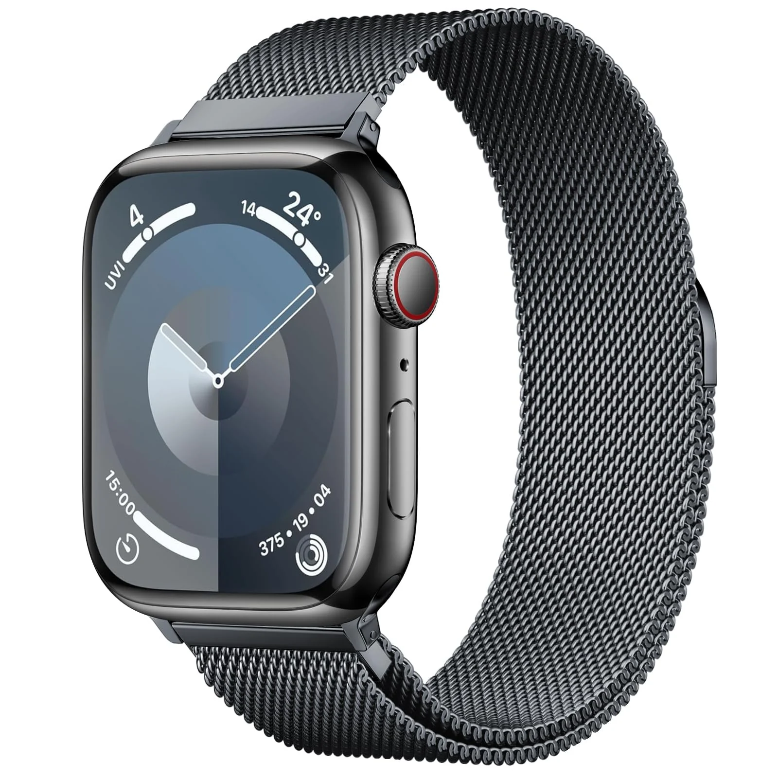 42mm/44mm/45mm/49mm — DL3 MOBILAK Milanese Loop Compatible With Apple Watch Ultra 3 2 1 49mm 46mm 45mm 44mm 42mm, Stainless Steel Mesh Band Magnetic Clasp, Adjustable Metal Strap for iWatch Series 11/10/9/8/7/6/5/4/SE - Space Grey