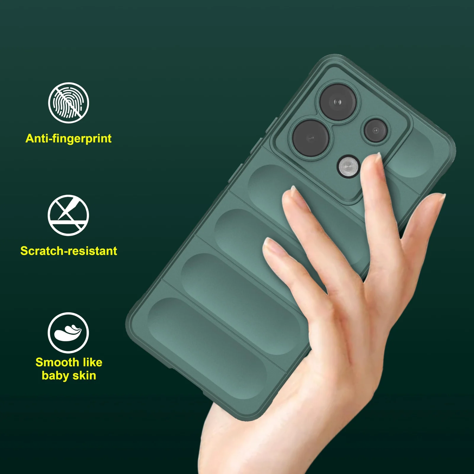 DL3 Mobilak Rugged Protective Case for Xiaomi Redmi Note 13 Pro 4G / Poco M6 Pro 4G, Camera protection, Shock-absorbing protection, Non-slip grip - Green