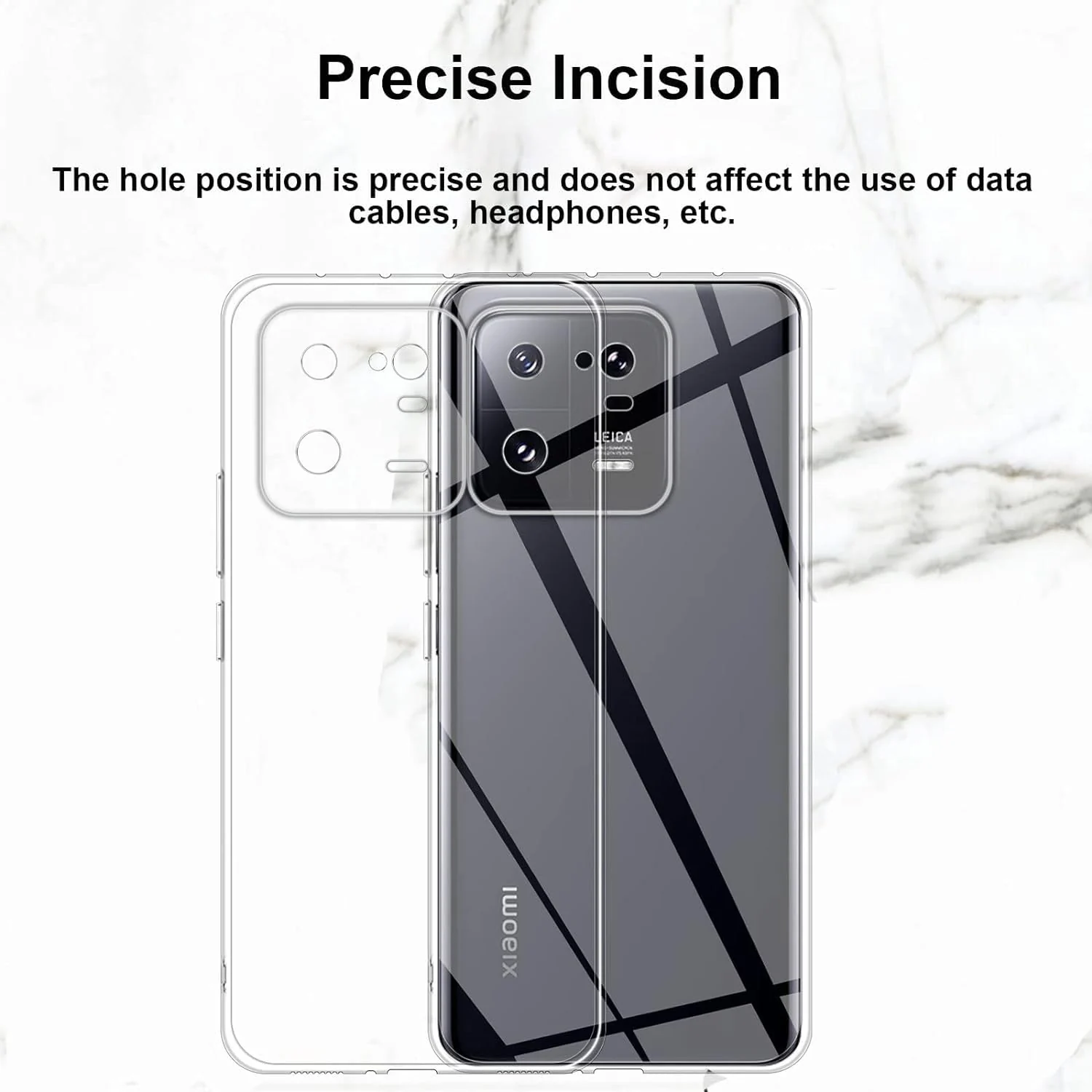 DL3 Mobilak Case Compatible with Xiaomi 13 Case Crystal Soft TPU Gel Case Flexible Silicone Anti-Scratch Camera Protection TPU Cover - Clear