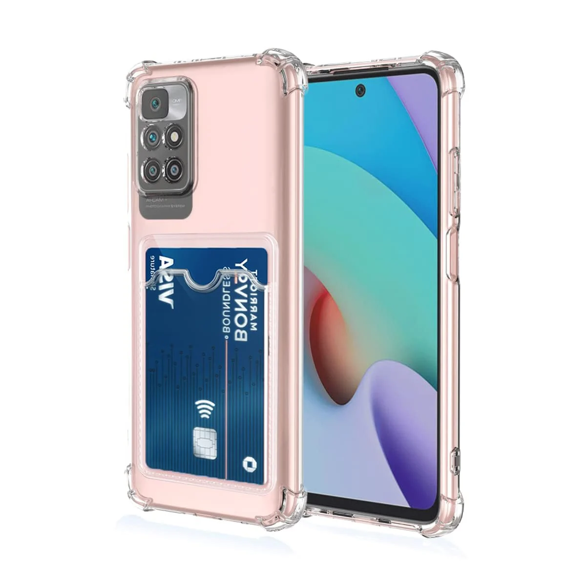 DL3 Mobilak Clear TPU Wallet Case with Card Slot and Camera Protection for Xiaomi Redmi 10 4G / Redmi 10 2022 - Clear