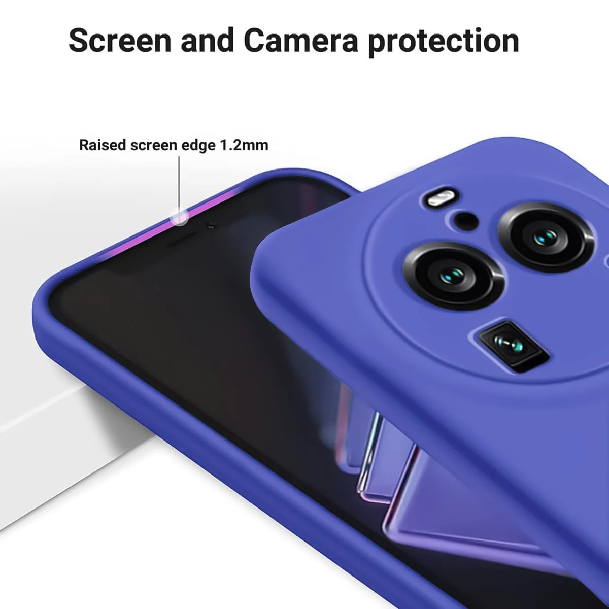 DL3 Mobilak Liquid Silicone Protective Case with Soft Microfiber Lining with Full Camera Protection for OPPO Find X6 Pro - Light Blue