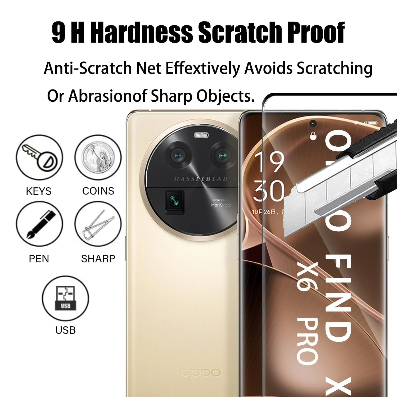 DL3 Mobilak Screen Protector for OPPO Find X6 Pro, Tempered Glass Screen Saver Premium HD Protective, Scratch Resistant, NO-Bubble, 9H Hardness, Full Coverage Film - Clear