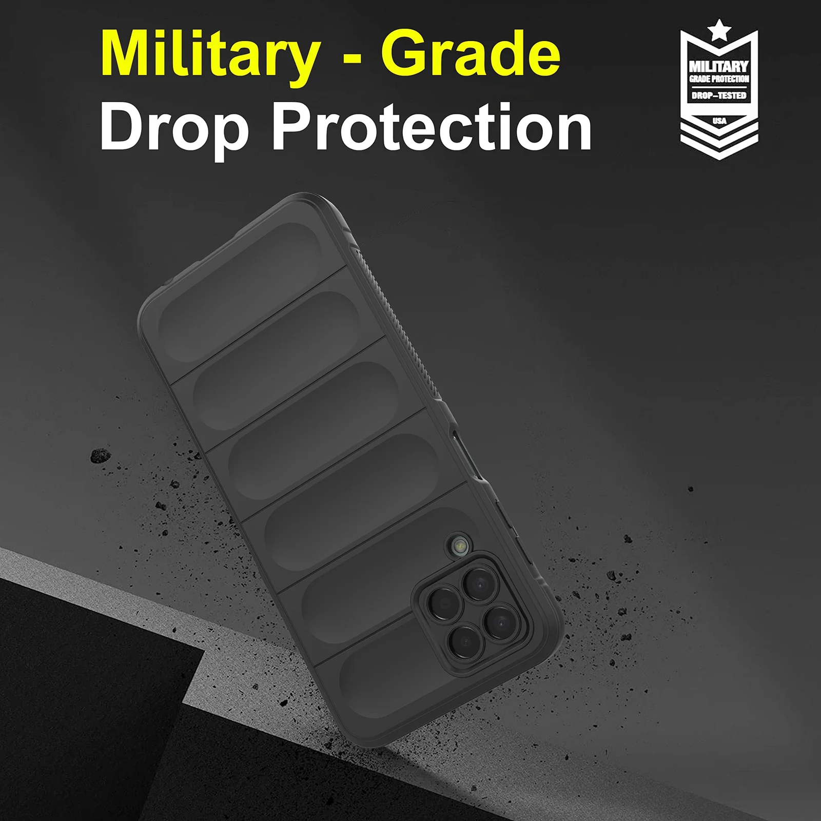 DL3 Mobilak Flexible Silicone and TPU Protective Case with Camera Protection for Samsung Galaxy M33 5G - Black