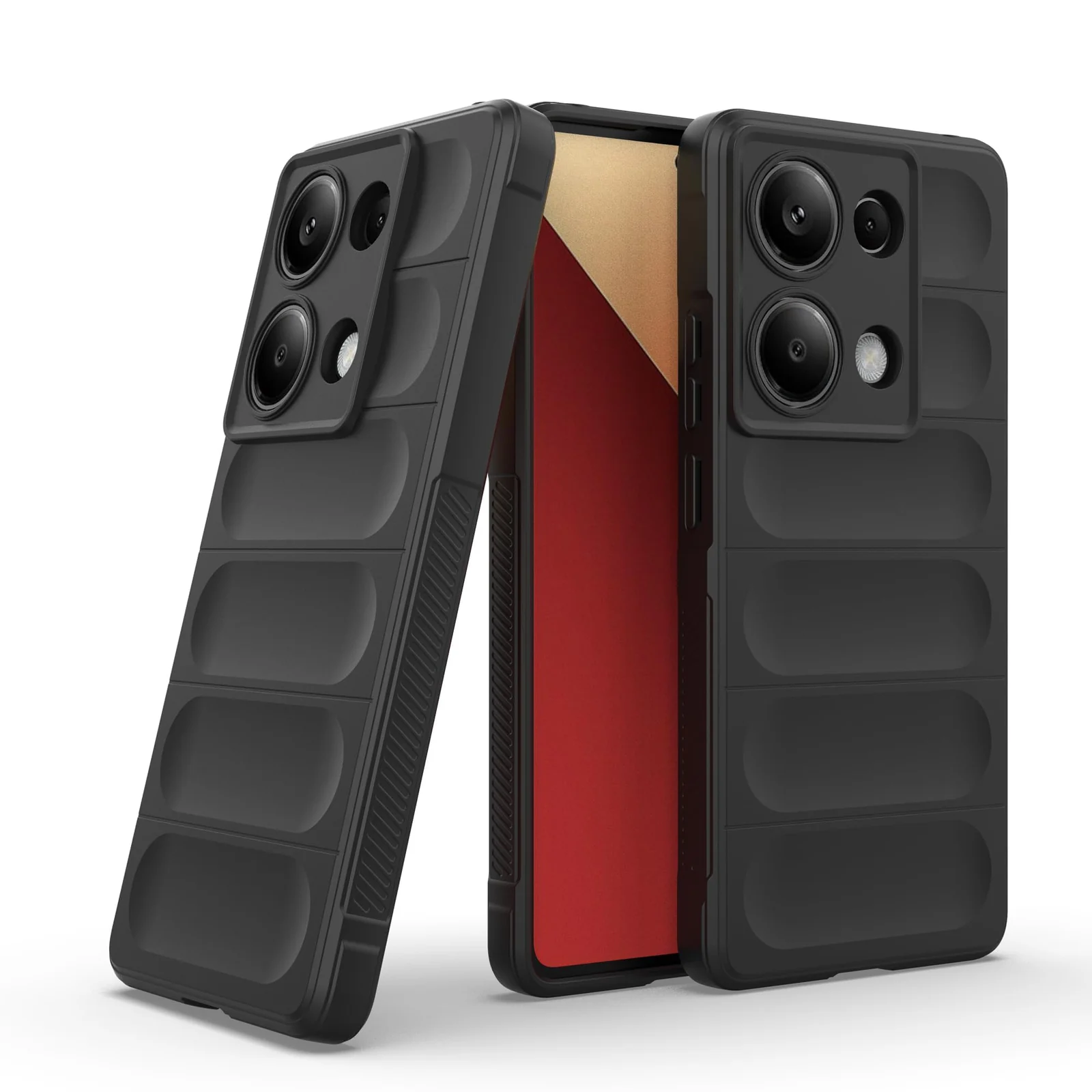 DL3 Mobilak Soft Silicone Protective Case for Xiaomi Redmi Note 13 Pro 4G / Poco M6 Pro 4G with Camera Protection and Shockproof Design - Black