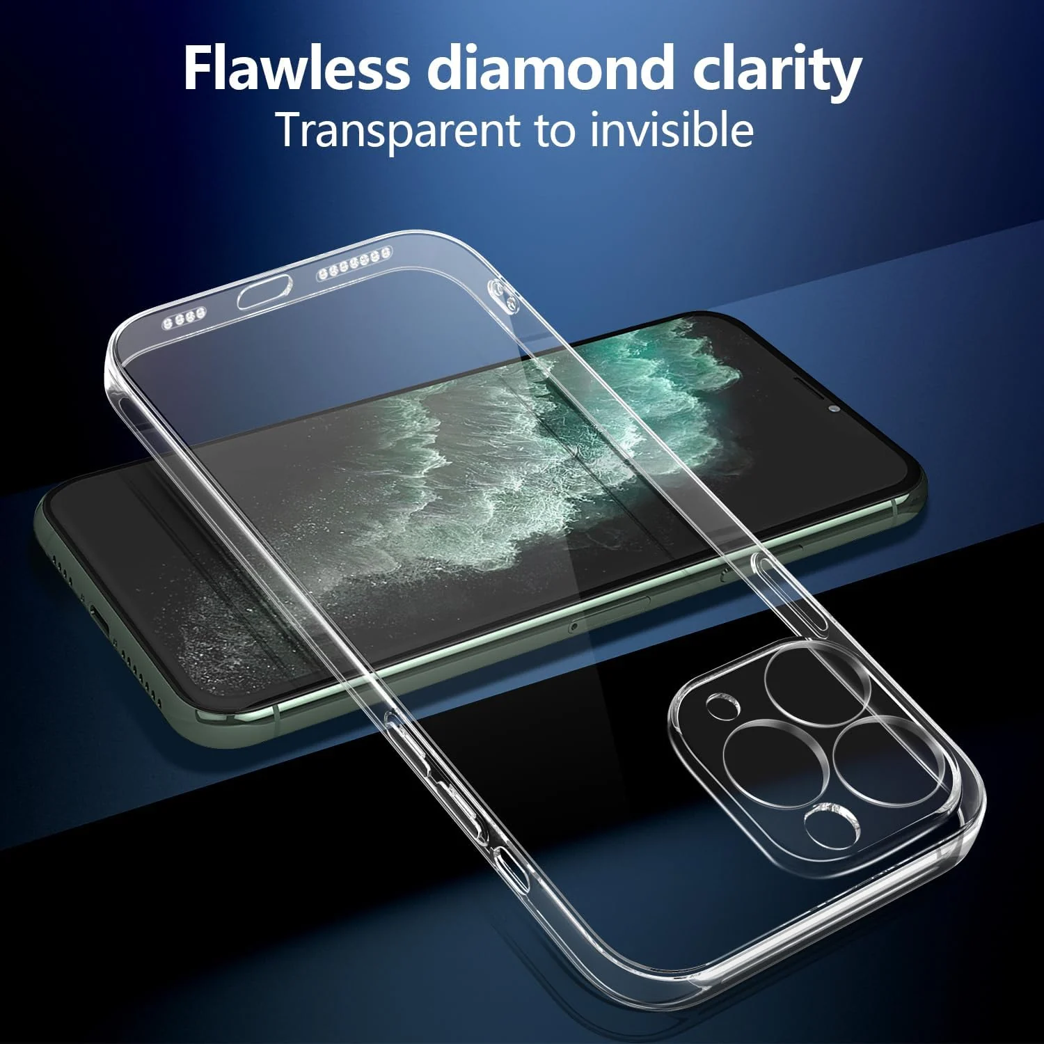 DL3 MOBILAK Camera Protective Case Compatible with iPhone Case Transparent, Mobile Phone Case iPhone Thin Soft Silicone Anti-Yellow Protective Case - Clear