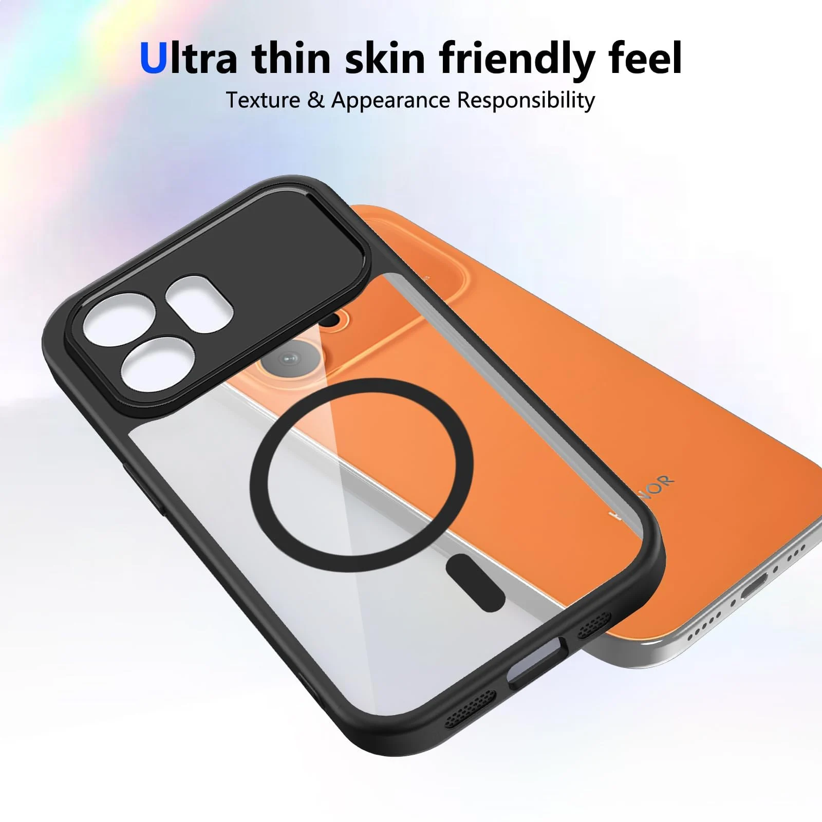 DL3 MOBILAK Clear Three-Layer Protective Phone Case for Honor 600 5G - Black