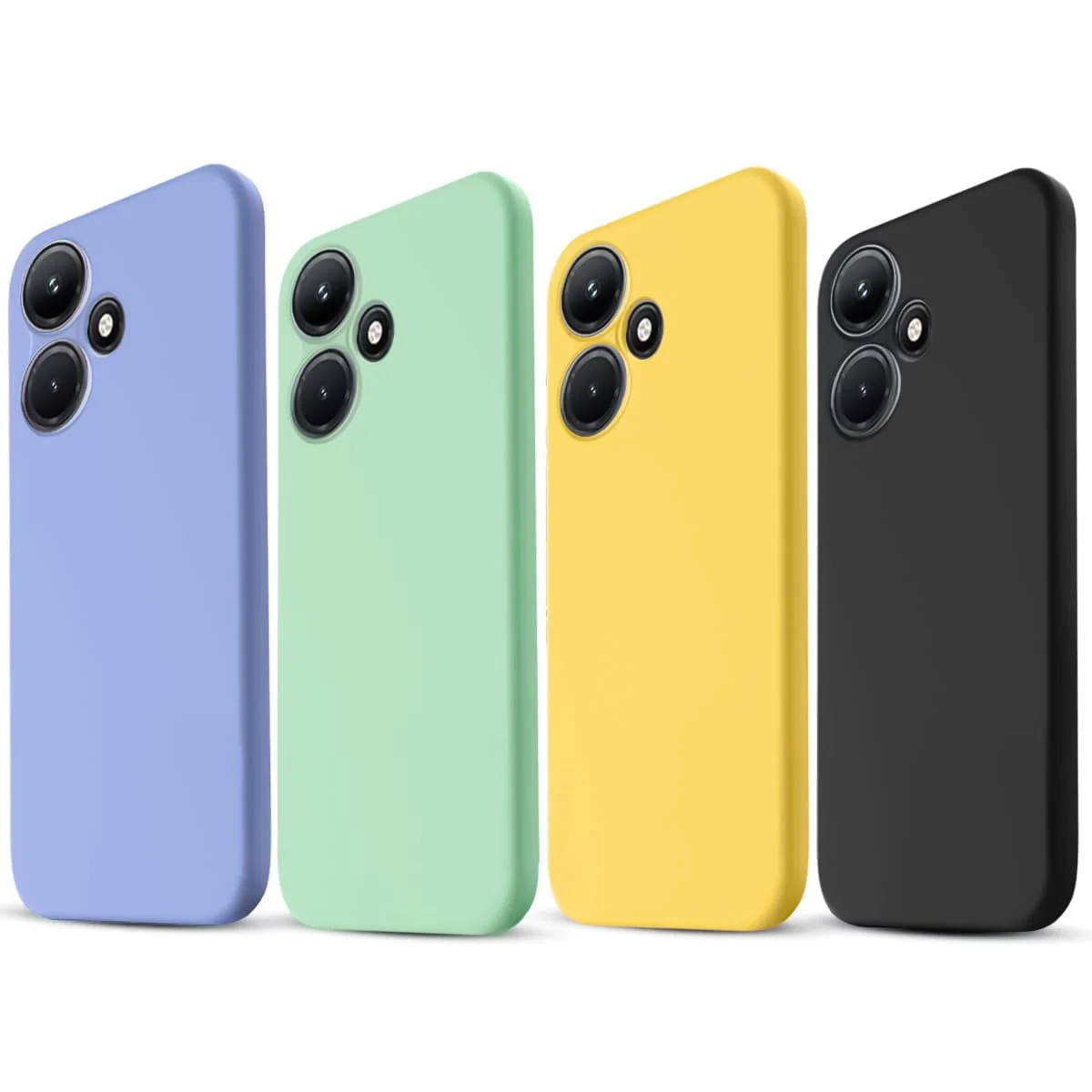 DL3 Mobilak Liquid Silicone Protective Case with Soft Microfiber Lining with Full Camera Protection for Infinix Hot 30i - Baby Blue