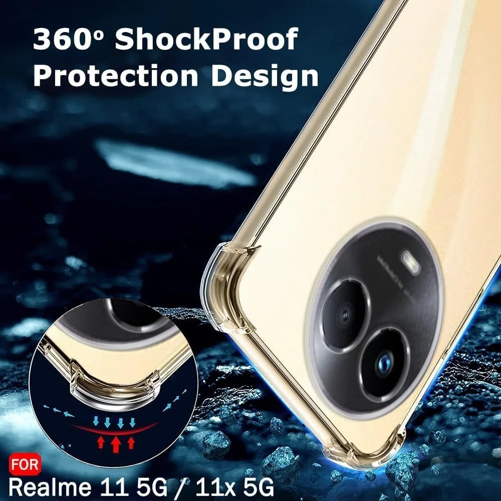 DL3 Mobilak Clear TPU Case for OPPO realme 11 5G, Camera protection, Shock-absorbing protection, Scratch-resistant surface - Clear