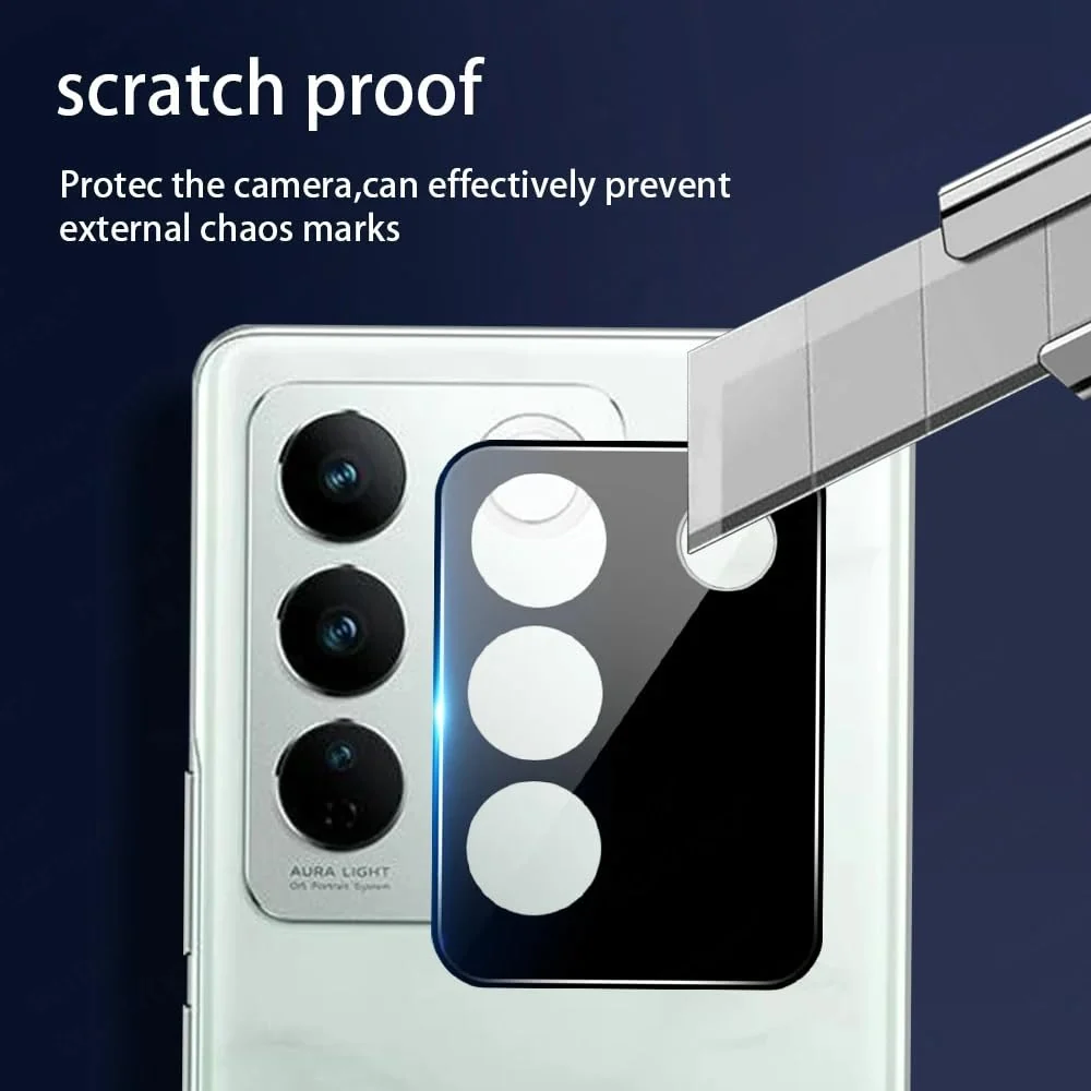DL3 Mobilak vivo V27e / vivo S16e Camera Protector Tempered Glass Screen Protector HD [Full Coverage][Anti-Scratch] Drop Protection Ultra Clear/Thin Lens Protector Case - Black