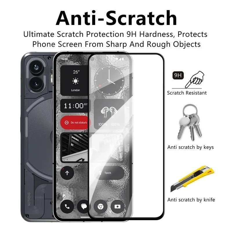 DL3 Mobilak 5D Full Glass Screen Protector For Nothing Phone 2. Black Frame - Clear