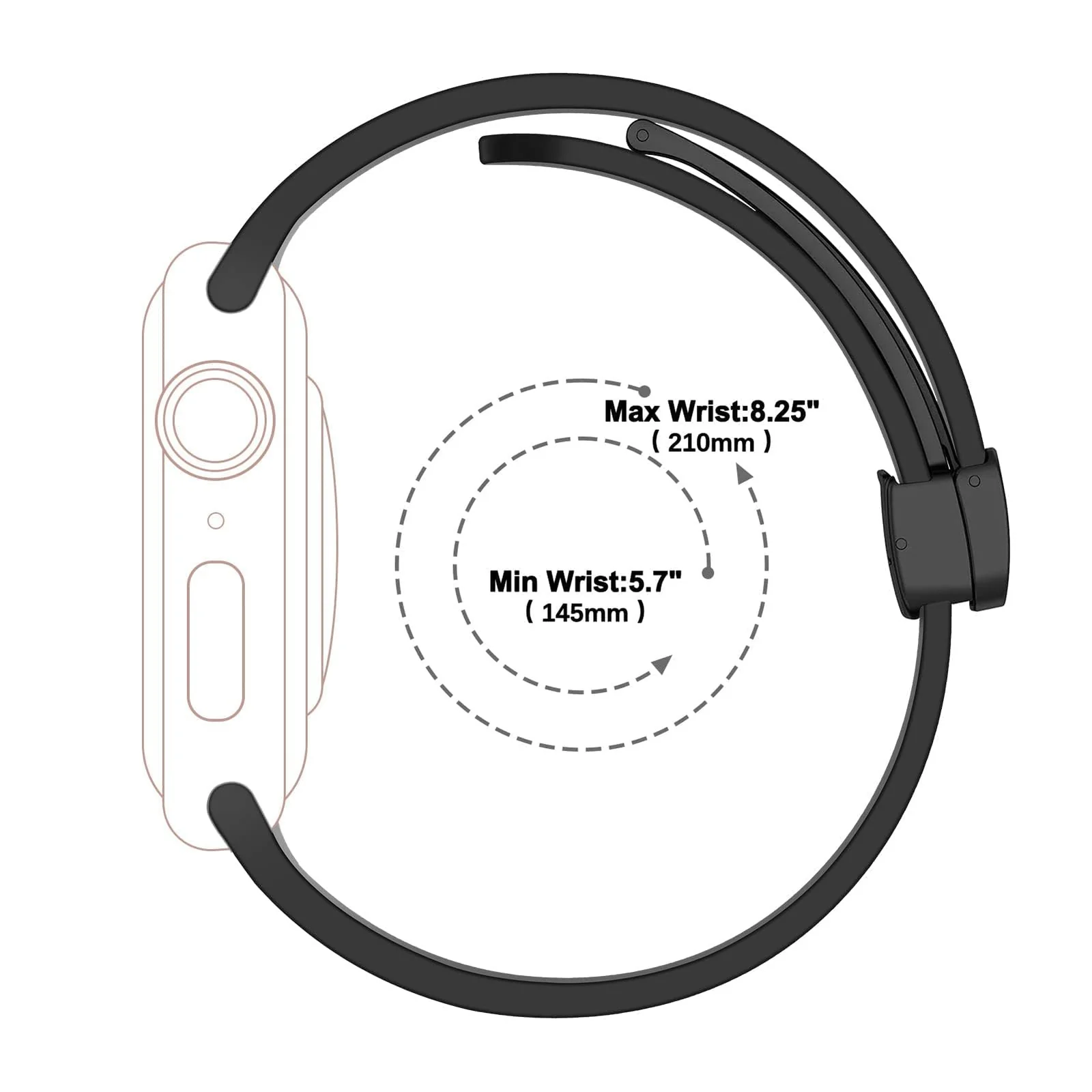 DL3 Mobilak Magnetic Bands for Apple Watch Ultra/Ultra 2 Band 49mm 45mm 44mm 42mm 41mm 40mm 38mm, Soft Sport Silicone Strap for iwatch Series 9/8/7/6/5/4 ( & White, 38mm/40mm/41mm), unisex-adult - Black