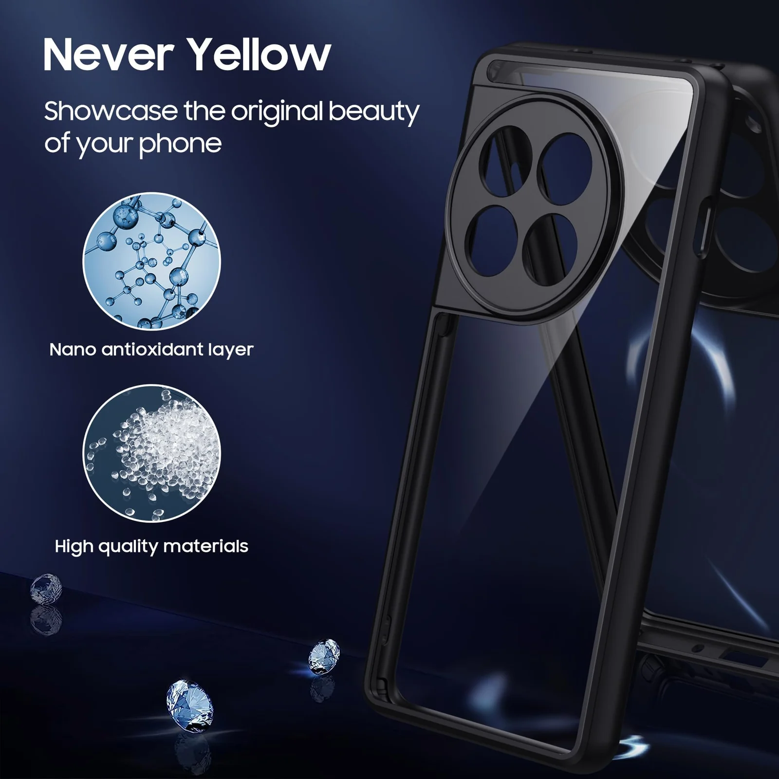 DL3 Mobilak Clear TPU Case for OnePlus 11R / OnePlus Ace 2, Camera protection, Shock-absorbing protection, Scratch-resistant surface - Black