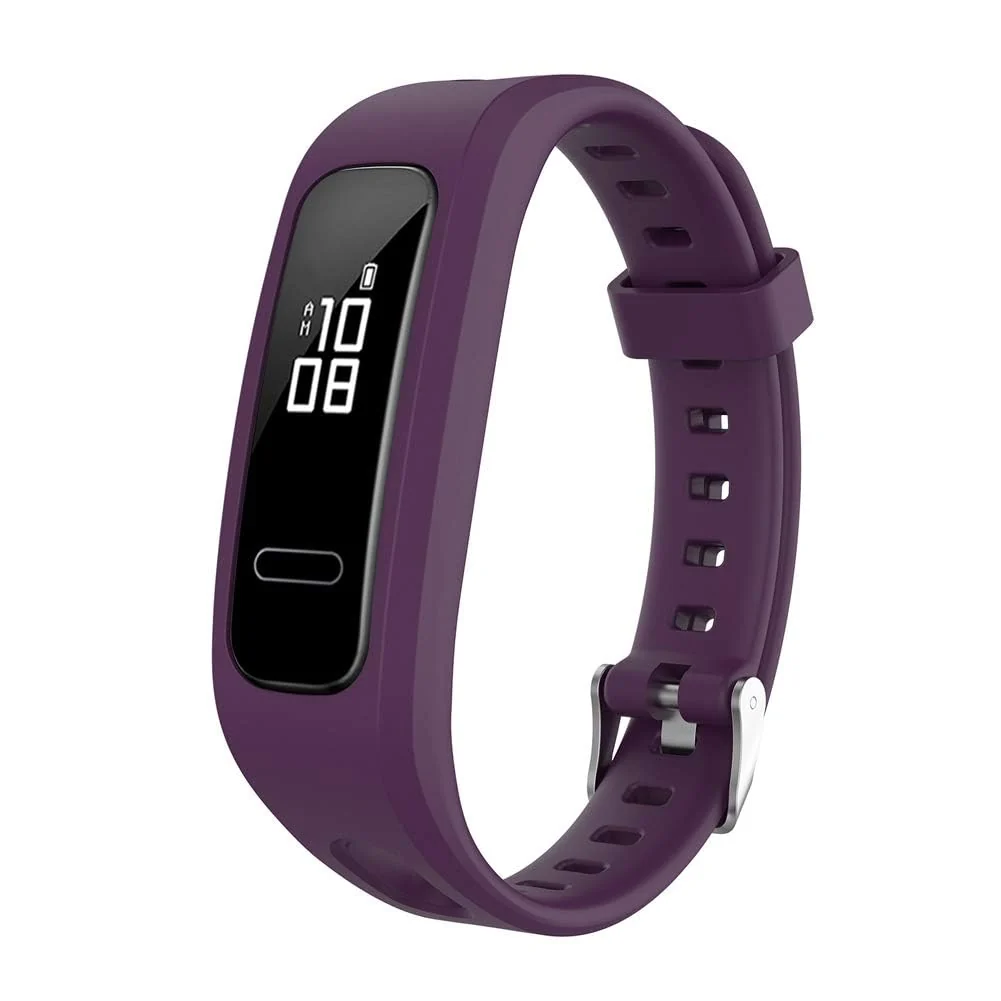 DL3 MOBILAK Silicone Watch Band Strap Compatible for Huawei Honor Band 4 Running Version/Huawei Band 3e/ Band 4e Smart Watch Bracelet Replacement - Purple