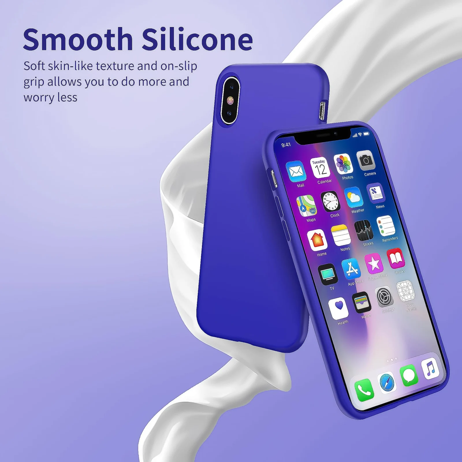 DL3 Mobilak Liquid Silicone Protective Case for iPhone XS Max with Camera Protection and Microfiber Lining - Pepsi