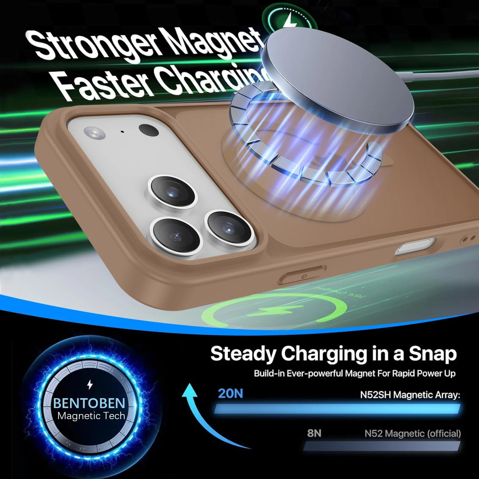 DL3 Mobilak For iPhone 17 Pro Max Case [Compatible with MagSafe], Full Camera Protection, Built-in Magnetic Ring, Shockproof, Scratch-Resistant, Translucent Matte Mobile Cover - Desert Titanium