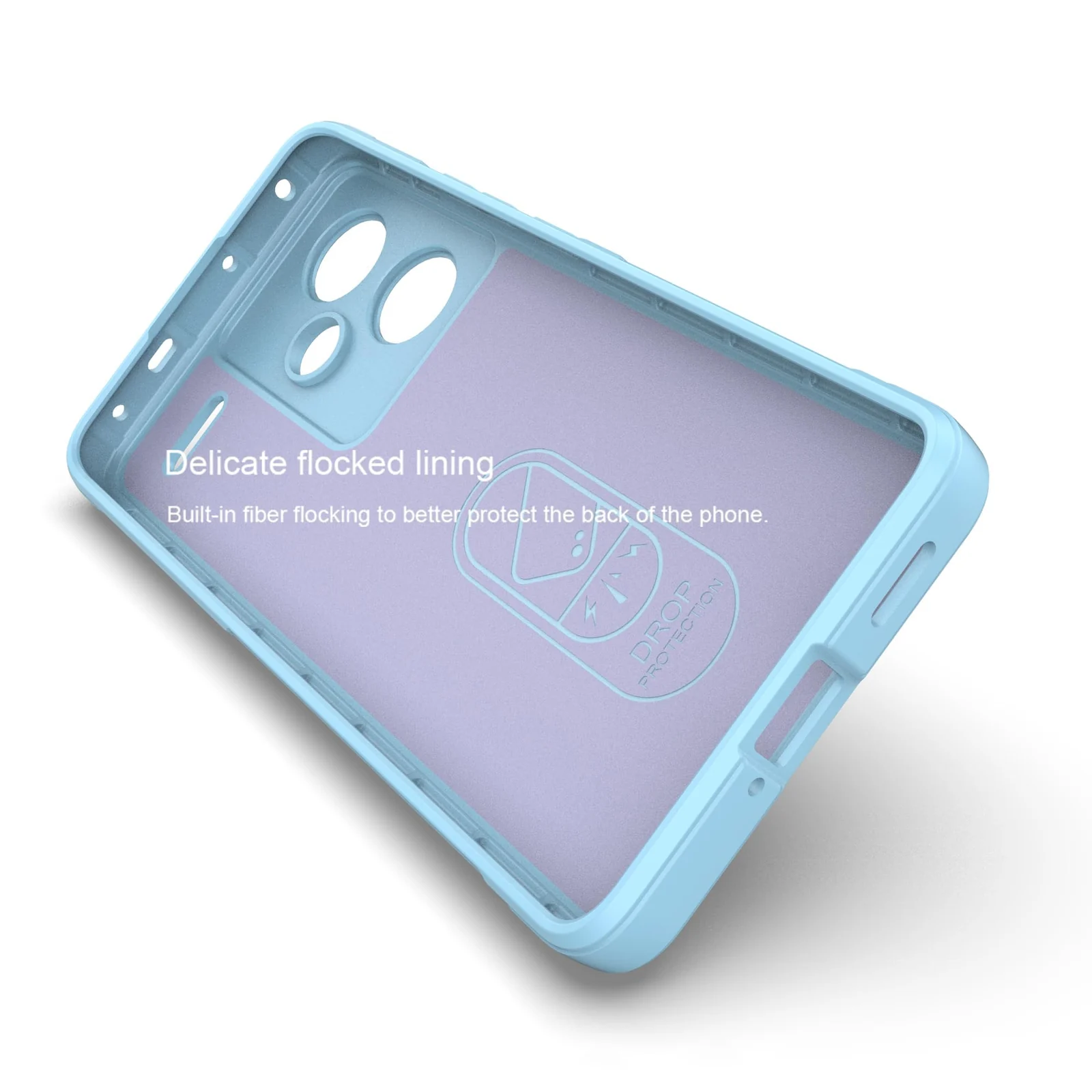 DL3 Mobilak Flexible Silicone and TPU Protective Case with Camera Protection for Xiaomi Redmi Note 13 Pro Plus 5G - Baby Blue