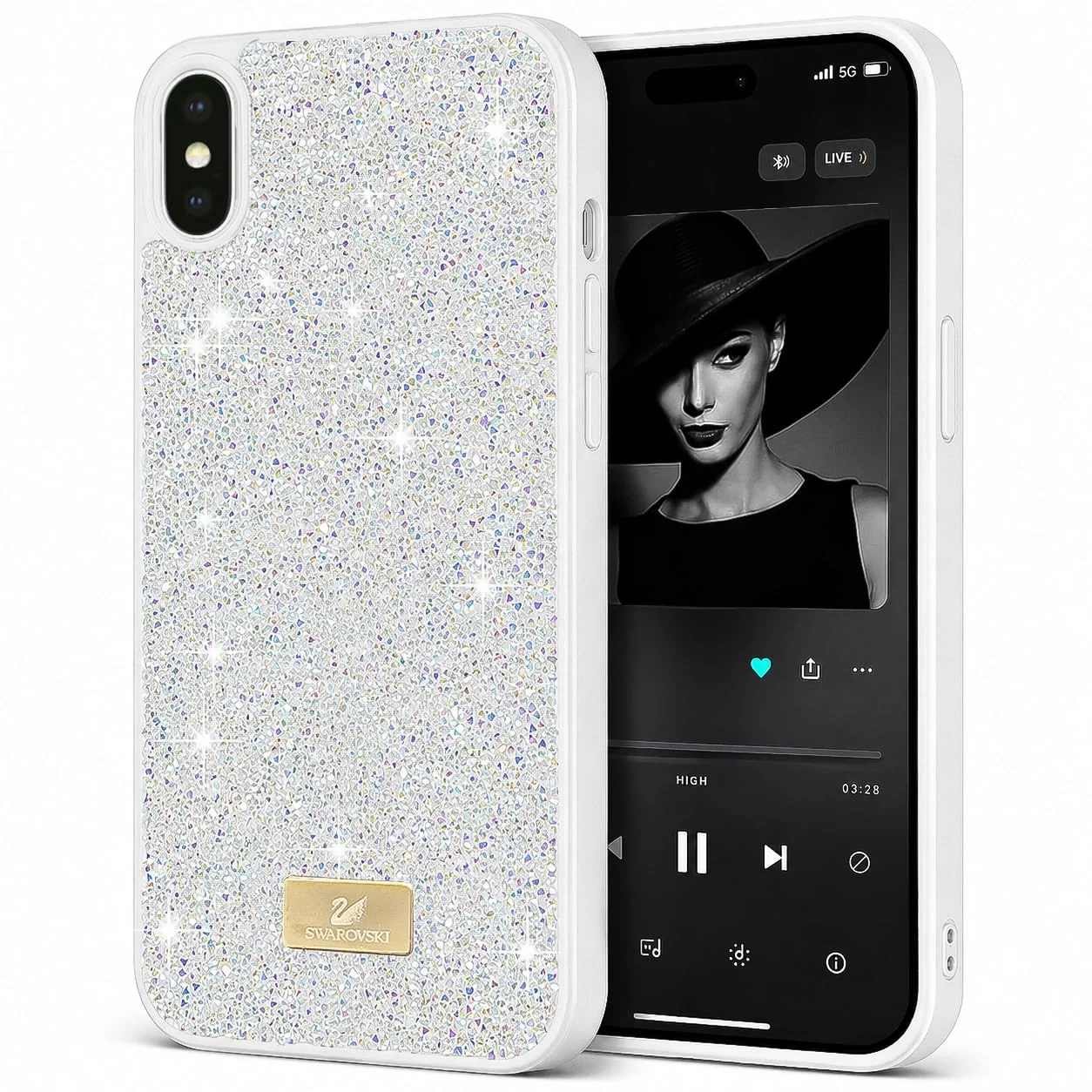 Case For iPhone XS Max Case Glitter, Sparkle Diamond Crystal Bling Case with Bling, Ultra Thin Lightweight Full Body Shockproof Anti-Scratch Protective Cover - Black