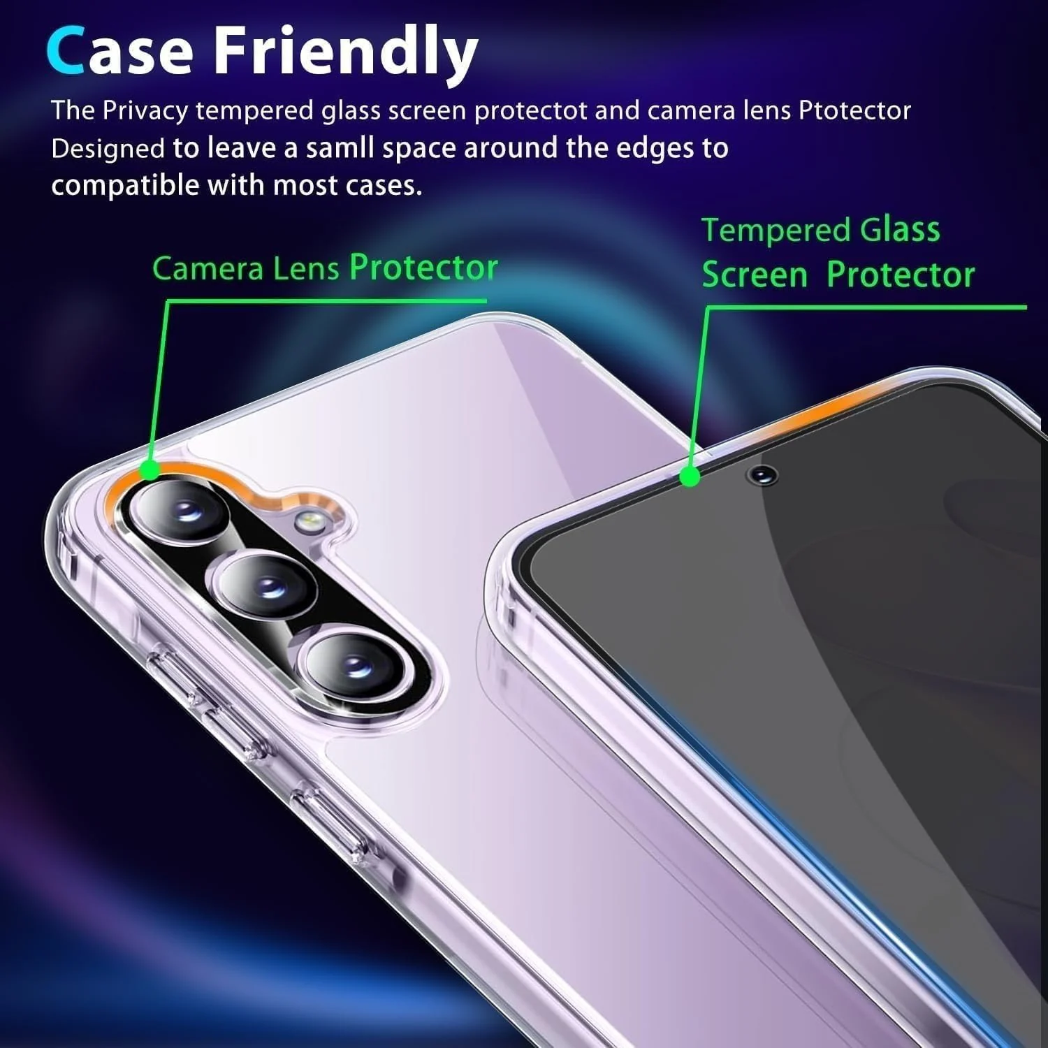 DL3 Mobilak Privacy Full Glass Screen Protector For Samsung Galaxy A55 - Black