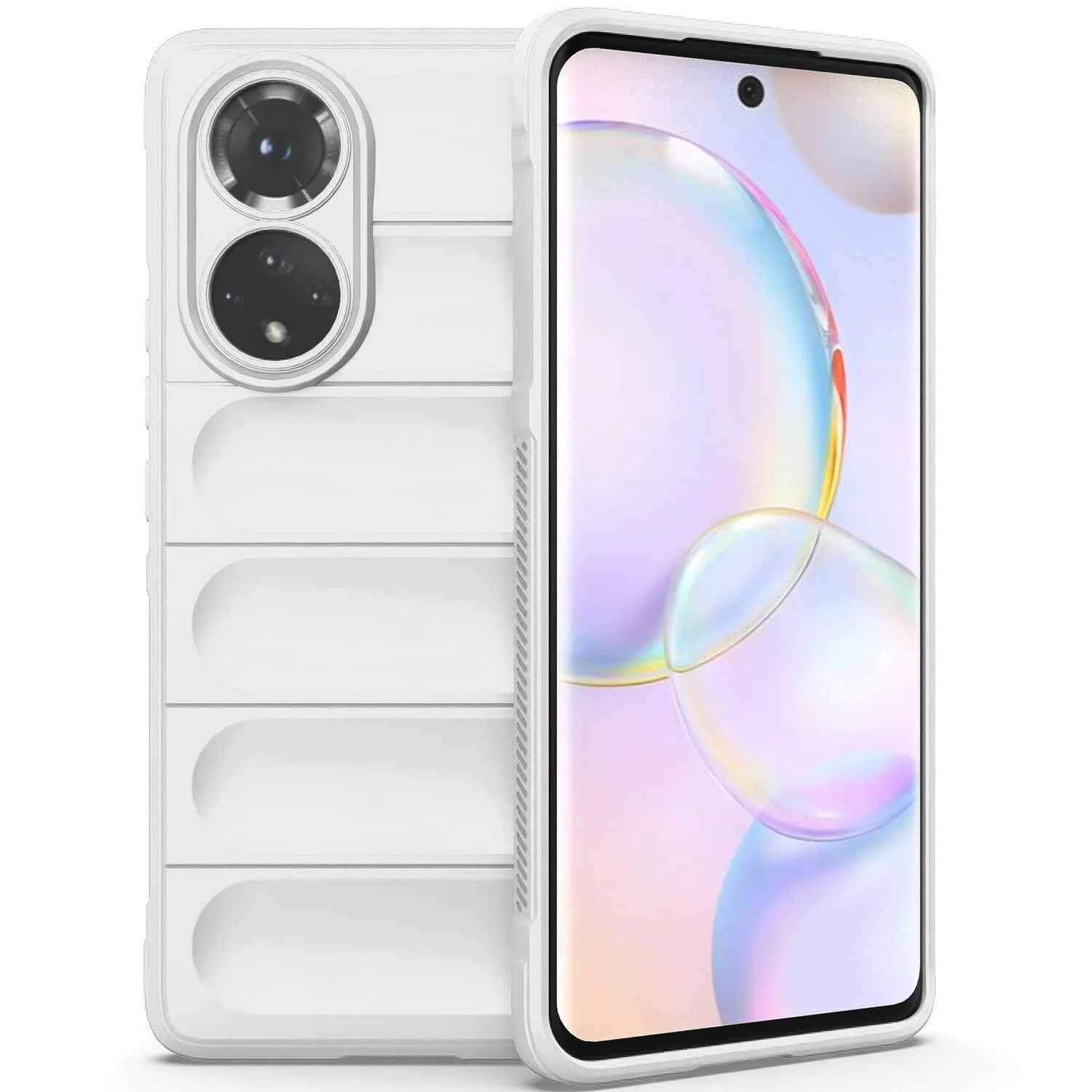 DL3 Mobilak Flexible Silicone and TPU Protective Case with Camera Protection for Honor 50 / Huawei Nova 9 - White