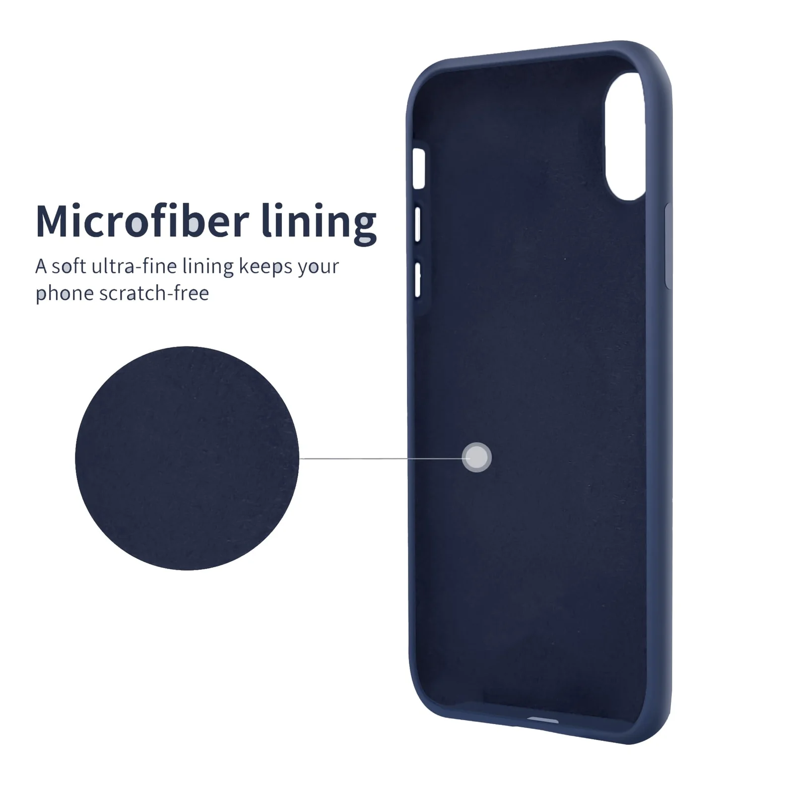 DL3 Mobilak Liquid Silicone Protective Case for iPhone X / iPhone XS with Camera Protection and Microfiber Lining - Storm Blue