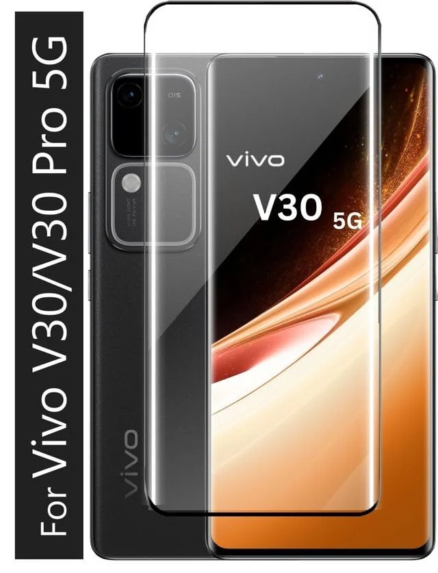 DL3 Mobilak Screen Protector for vivo V30 / vivo V30, Tempered Glass Screen Saver Premium HD Protective, Scratch Resistant, NO-Bubble, 9H Hardness, Full Coverage Film - Clear