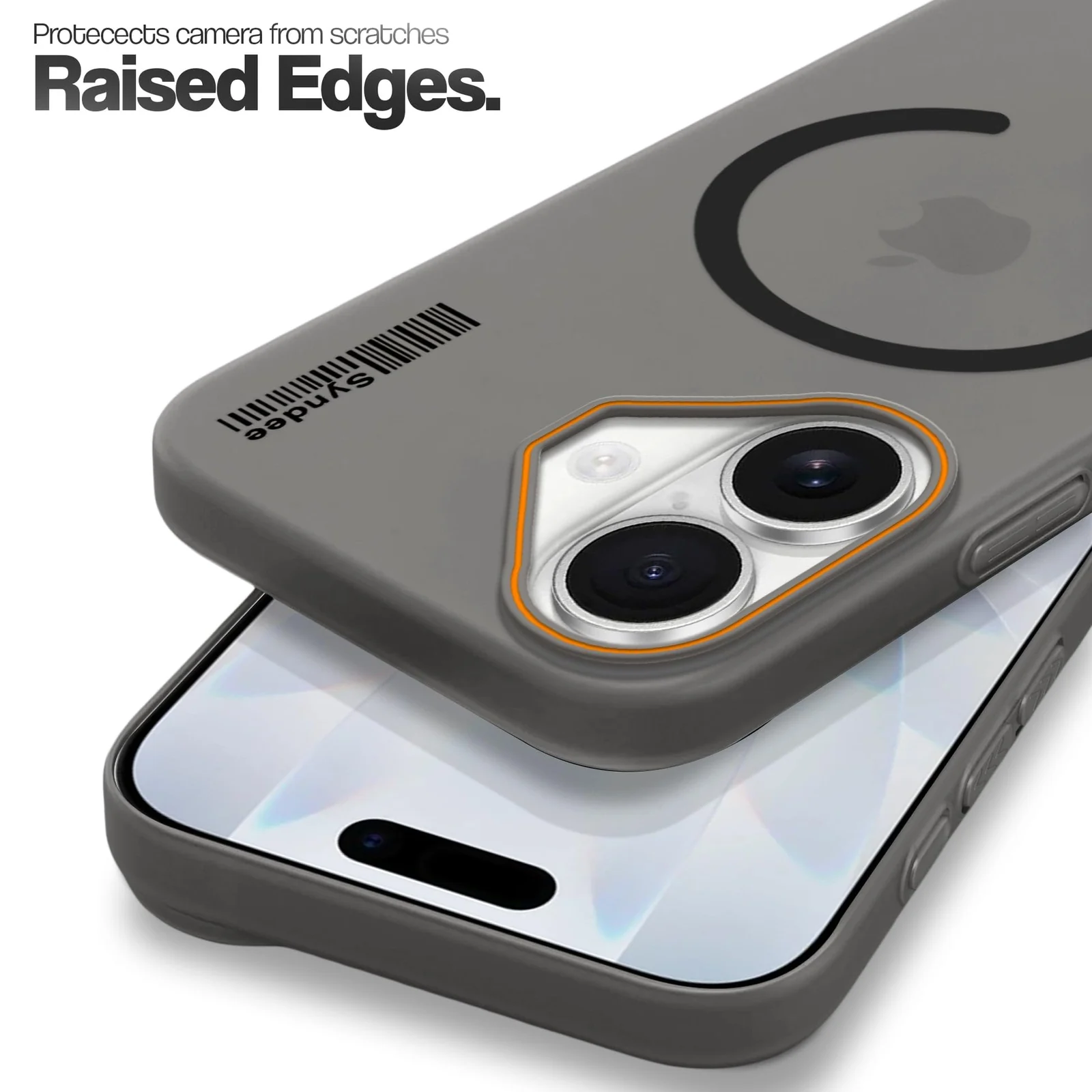 DL3 Mobilak Translucent Matte Case for iPhone 17, Compatible with MagSafe accessories, Shock-absorbing protection, Integrated ring holder - Black