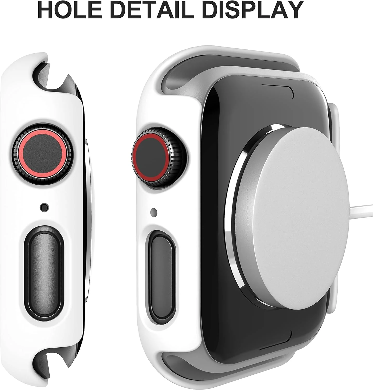 DL3 Mobilak Hard Case Designed for Apple Watch SE 6 5 4 40mm, Built-in 9H [HD Clear] Tempered Glass Screen Protector, [Full Protection] Slim Cover for iWatchSE 6 5 4 40mm - White