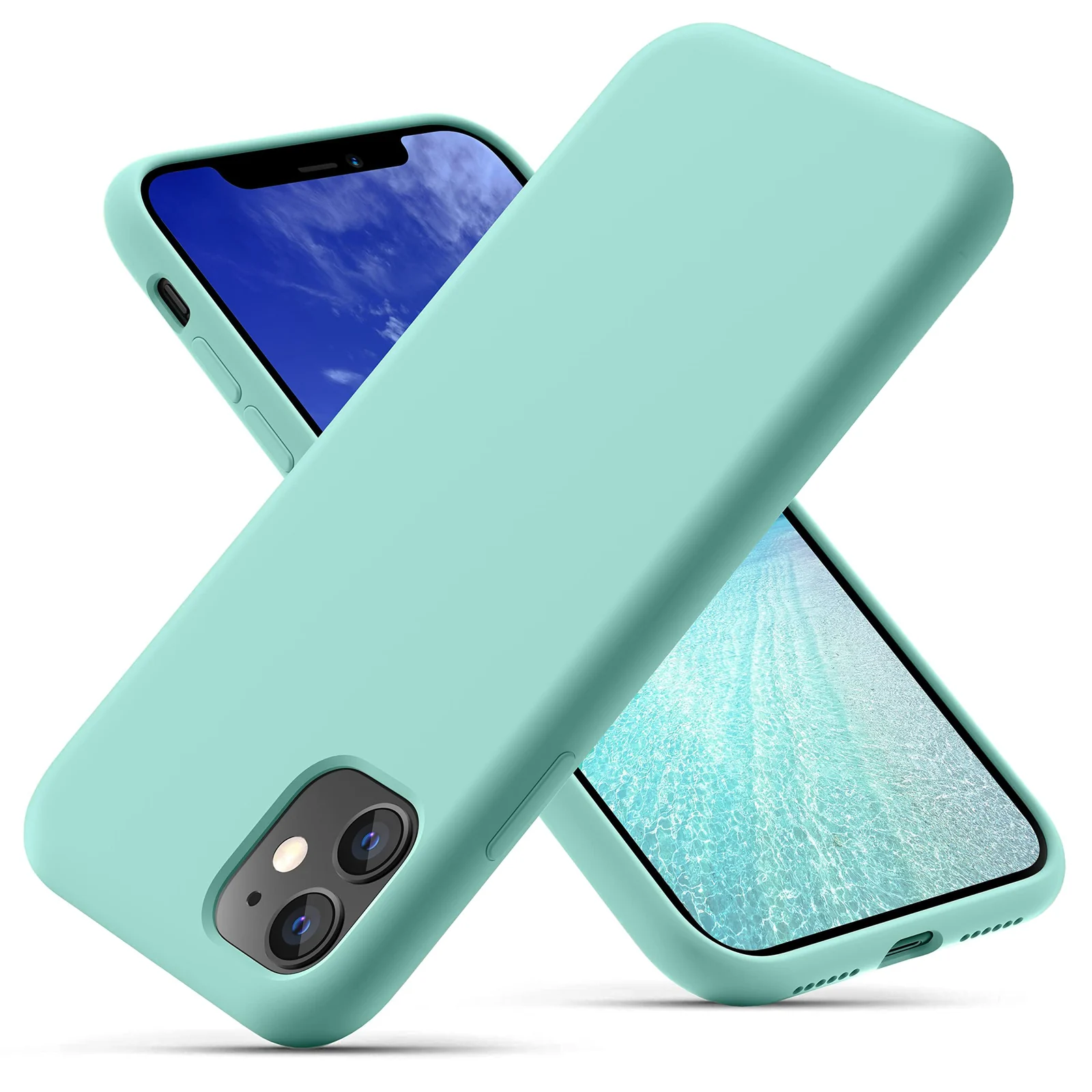 DL3 Mobilak Liquid Silicone Protective Case for iPhone 11 (6.1 Inch) with Camera Protection and Microfiber Lining - Sea Blue