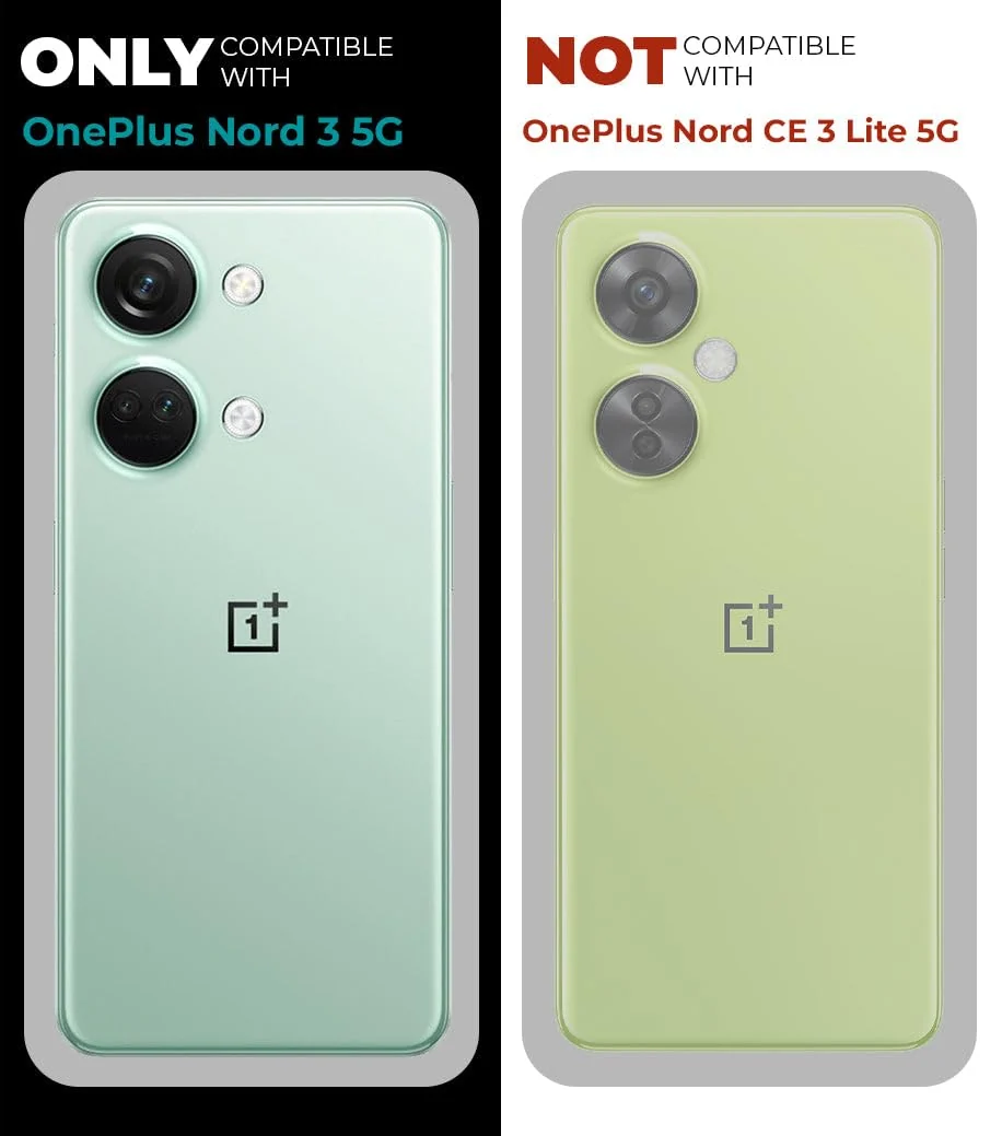 DL3 MOBILAK Clear Three-Layer Protective Phone Case for OnePlus Nord 3 and Ace 2v - Black