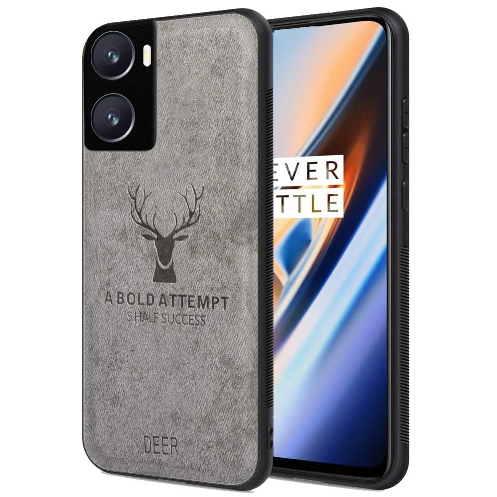 Dl3 Mobilak Case For OPPO A77 4G / A57 4G / A57s / A77s Luxury Soft Texture Deer Patterned TPU Leather Protective, Dirt-Resistant, Anti-Shock, Anti-Fingerprint, Cover Full Body Protective (Brown)
