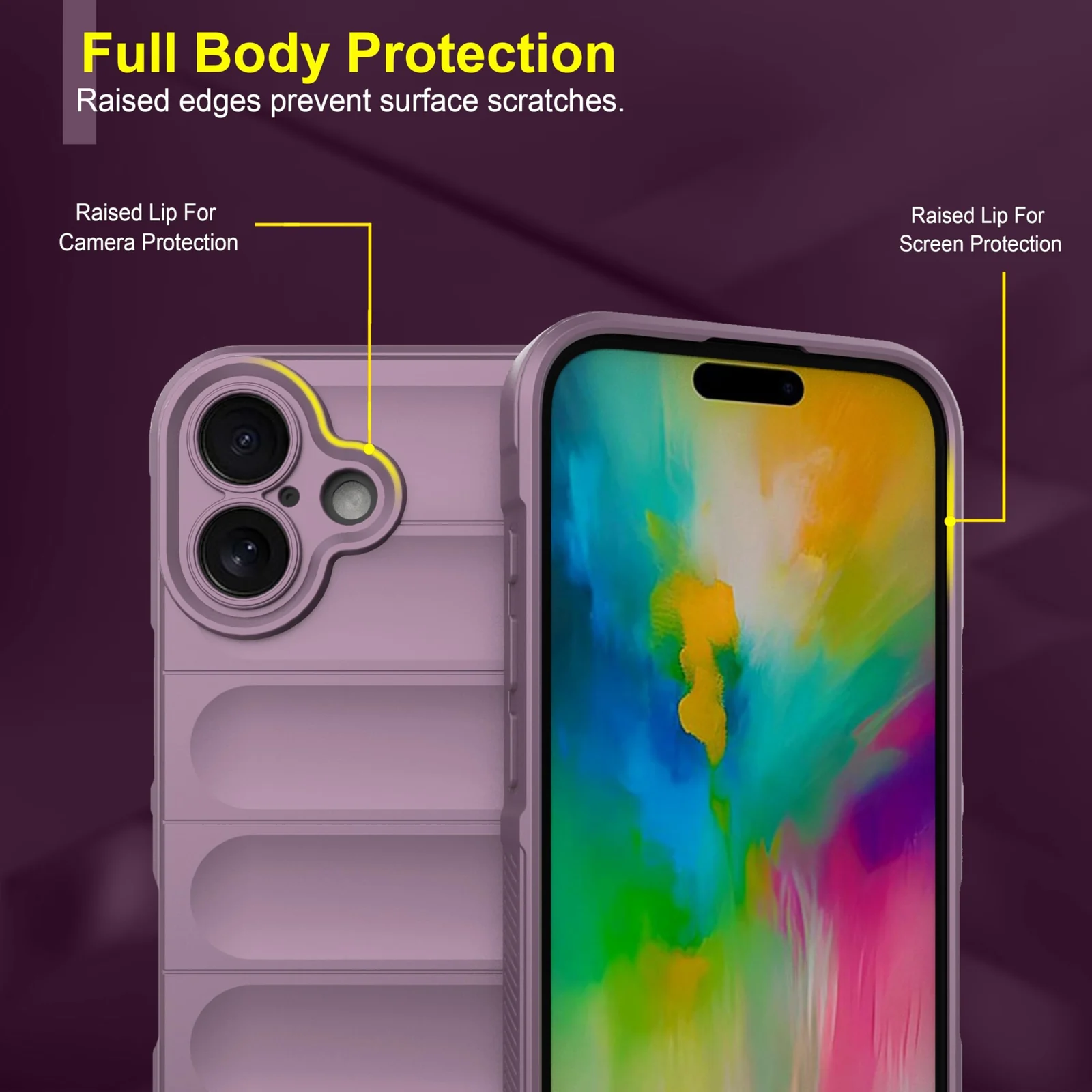 DL3 Mobilak Soft Silicone Protective Case for iPhone 16 Plus with Camera Protection and Shockproof Design - Purple