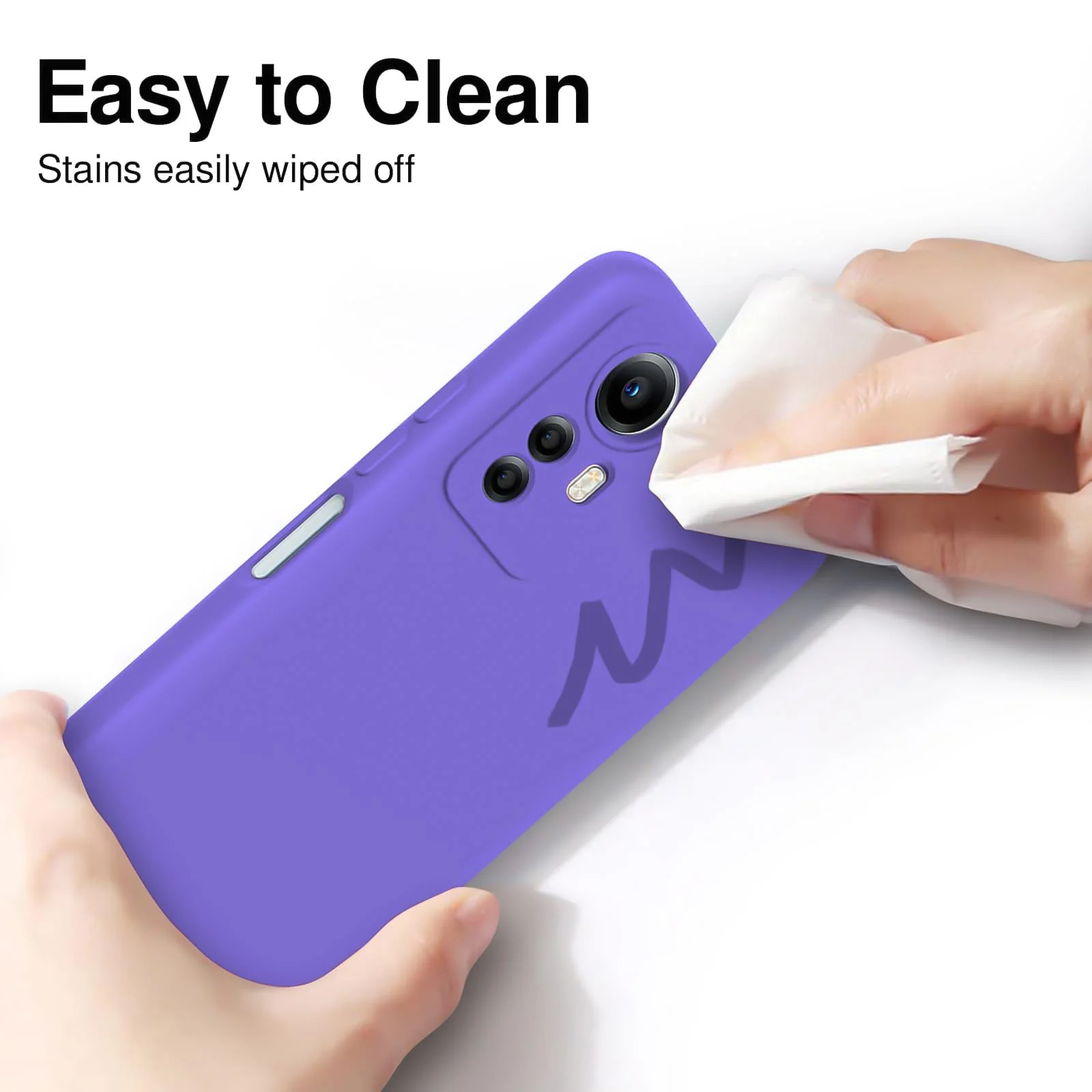 DL3 Mobilak Liquid Silicone Case for Xiaomi Redmi Note 12S, Shock-absorbing protection, Scratch-resistant surface, Soft microfiber lining - Purple