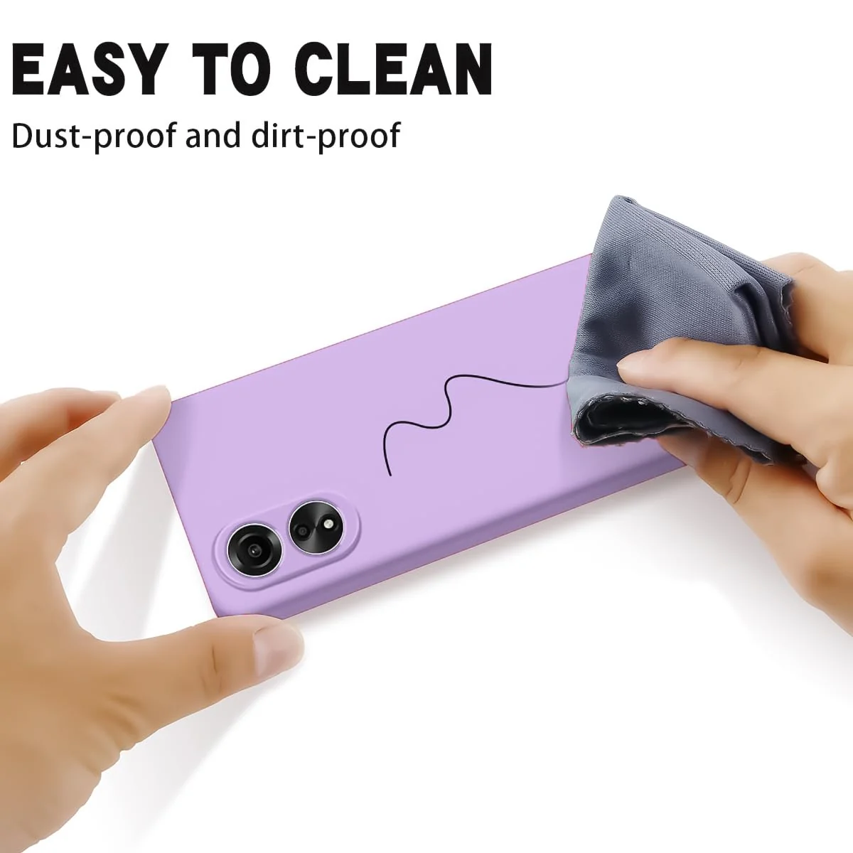 DL3 Mobilak Soft Silicone Protective Case for OPPO A78 with Microfiber Lining and Shockproof Design - Light Purple