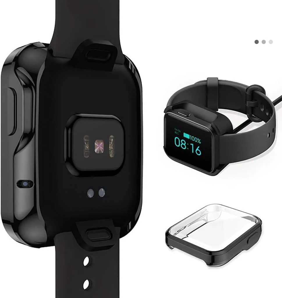 DL3 Mobilak Case Compatible with Xiaomi Mi Watch Lite Case All-Around Screen Protector Watch Soft TPU Shockproof Cover Slim Guard Thin Bumper Shell Protector - Black