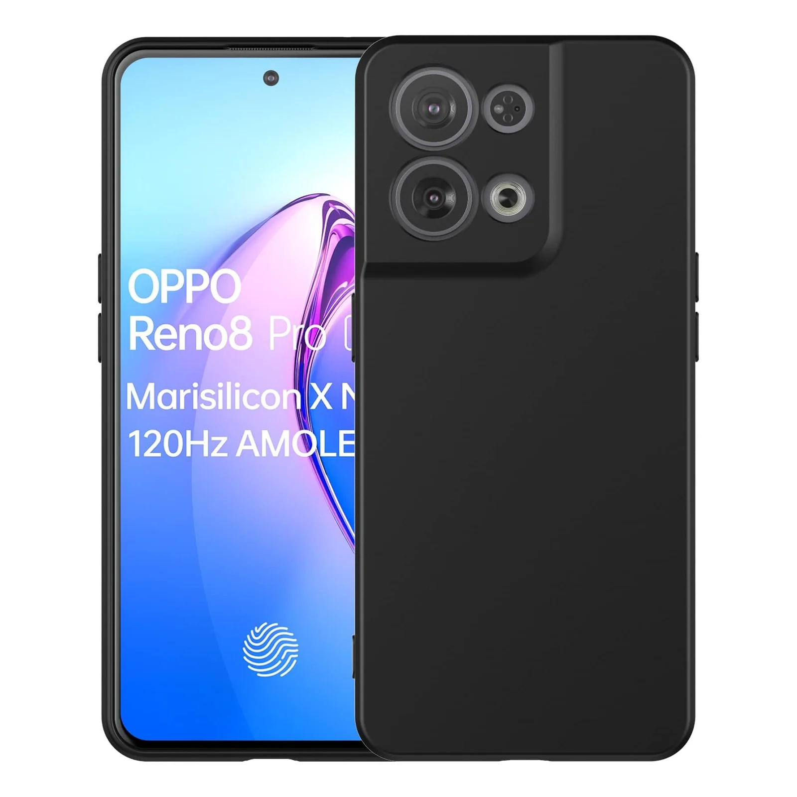 DL3 Mobilak Compatible with OPPO Reno 8 Pro 5G / Reno8 Pro+ Plus 5G Case, Liquid Silicone Case, Full Body Camera Protective Cover, Shockproof, Slim Phone Case, Soft Microfiber Lining - Black
