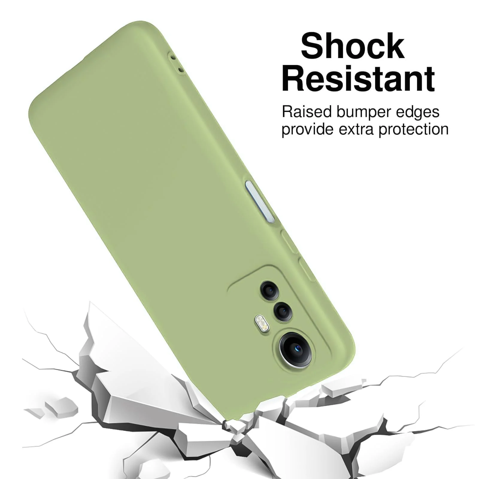 DL3 Mobilak Xiaomi Redmi Note 12S Case, Soft Flexible Liquid Silicone Gel Rubber Bumper Cover, Full Body Shockproof Protective Phone Case - Mint Green