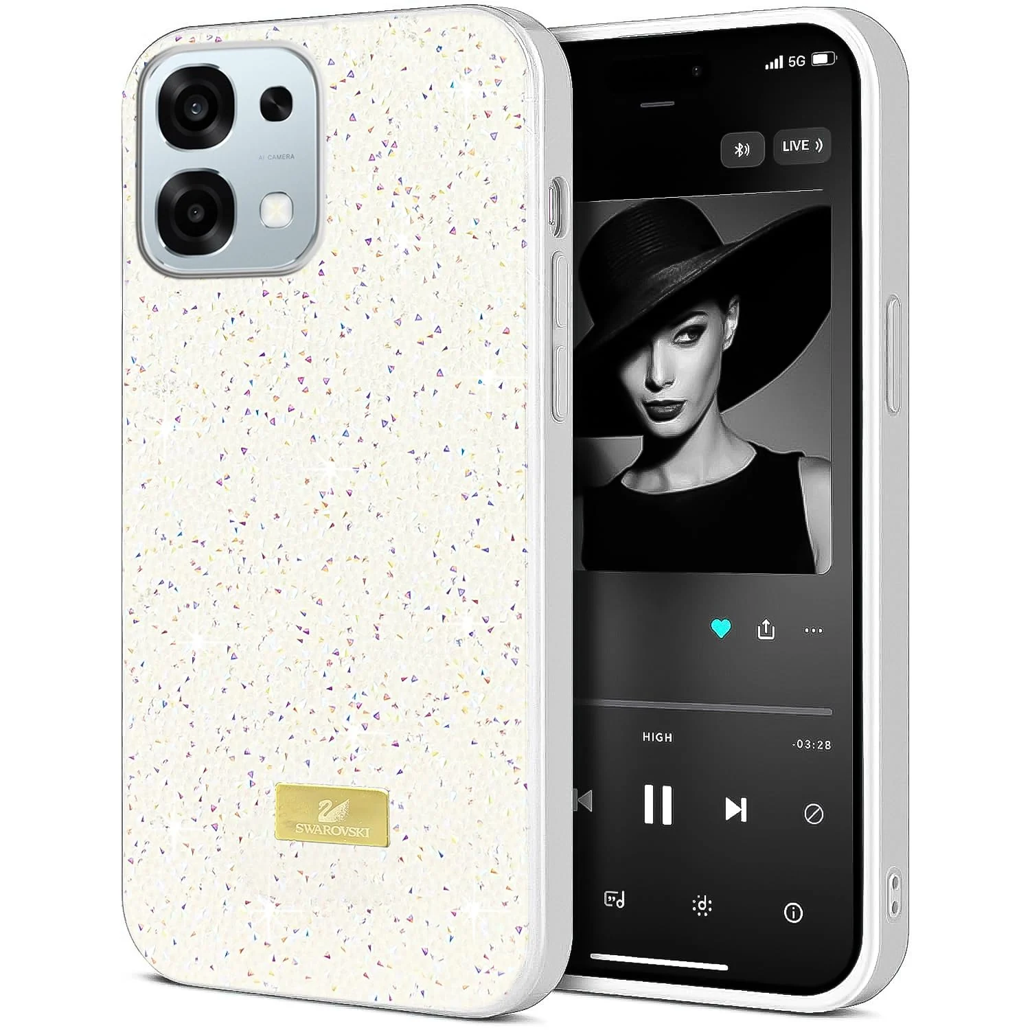 5.5 — DL3 Mobilak Glitter Rhinestone Protective Case for OPPO A6 Pro 4G / 5G with Shockproof Design