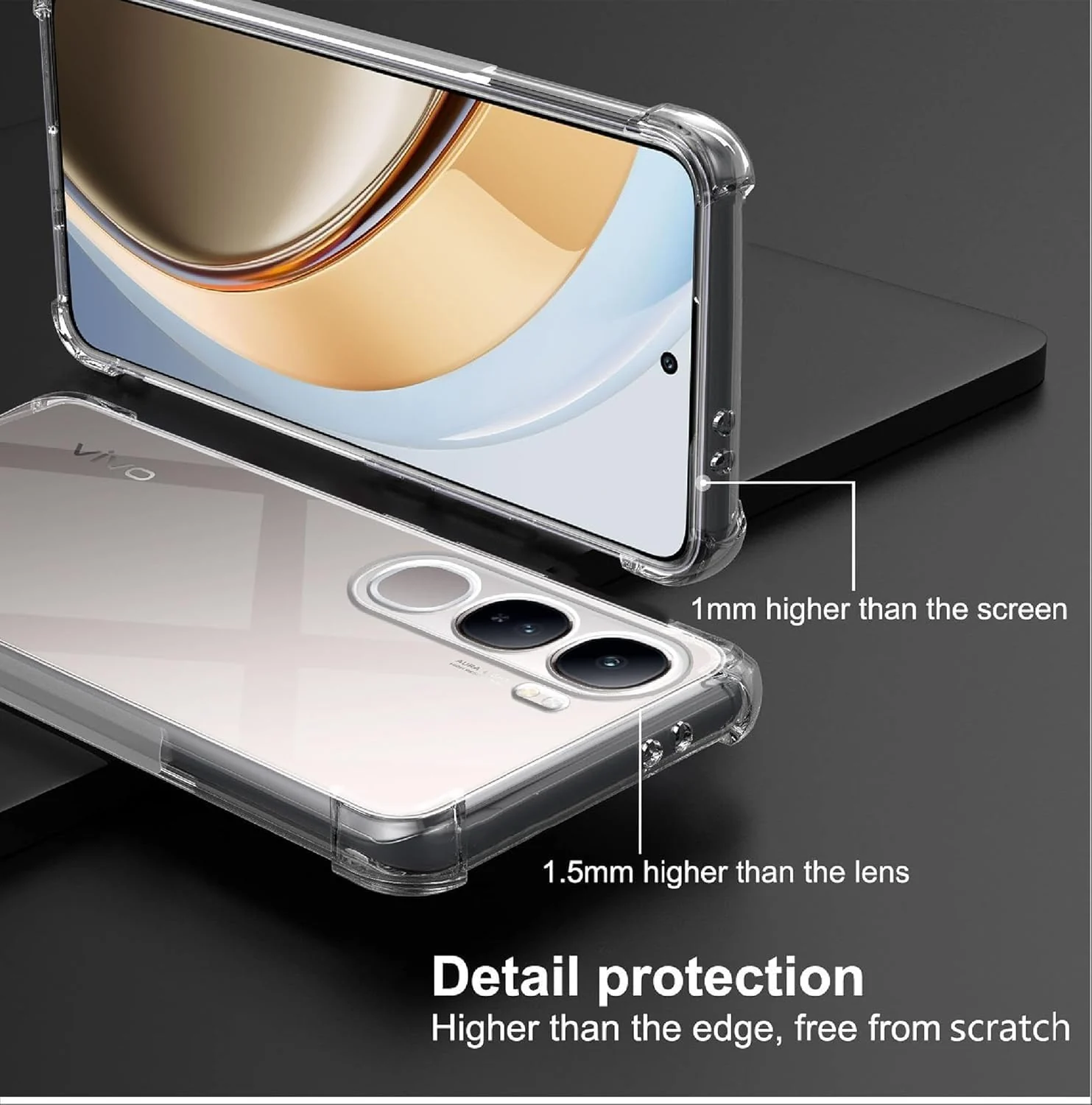 DL3 Mobilak Clear TPU Case for vivo Y19S, Camera protection, Shock-absorbing protection, Scratch-resistant surface - Clear