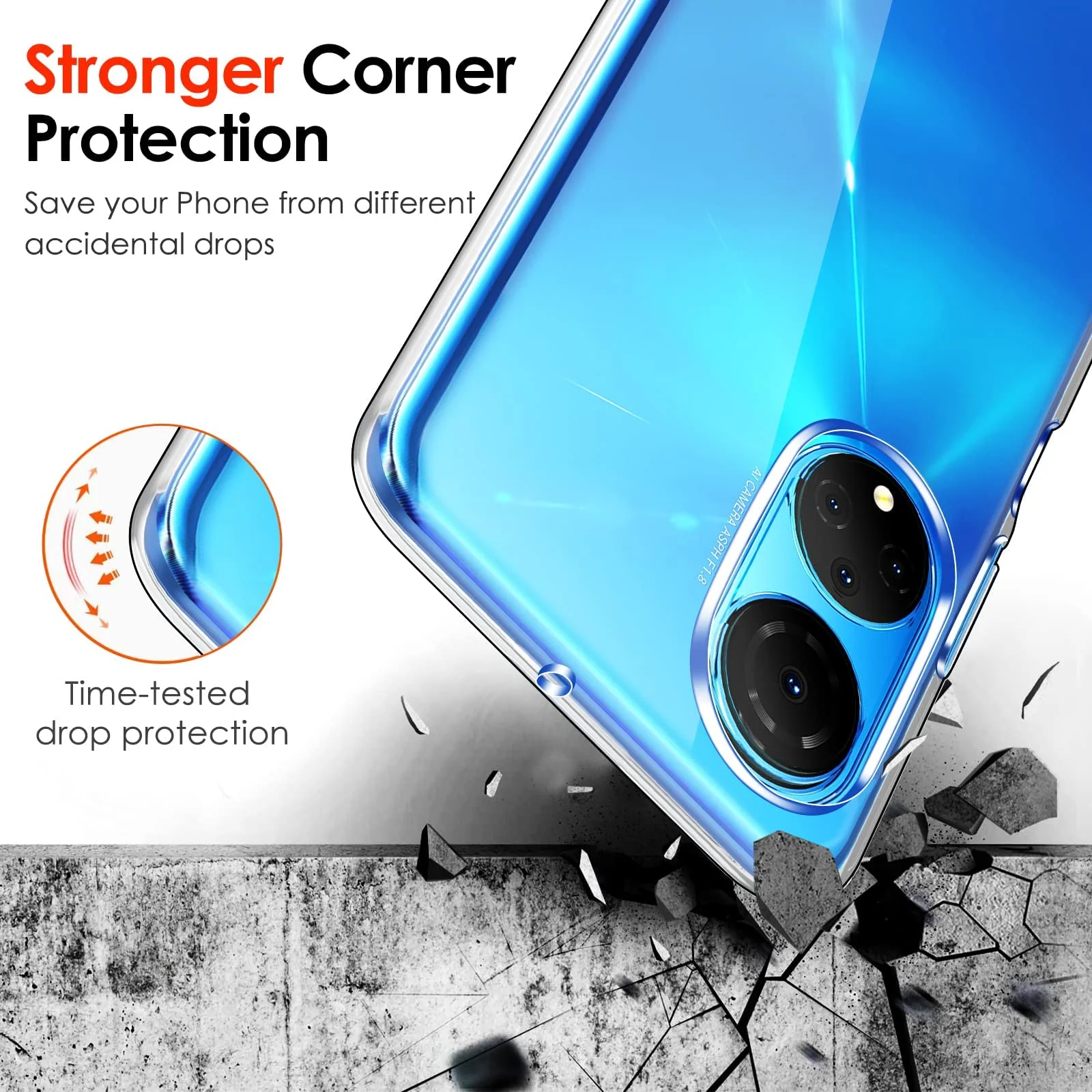 DL3 Mobilak Case Compatible with Honor X7 / Honor Play 30 Plus Case Crystal Soft TPU Gel Case Flexible Silicone Anti-Scratch Camera Protection TPU Cover - Clear