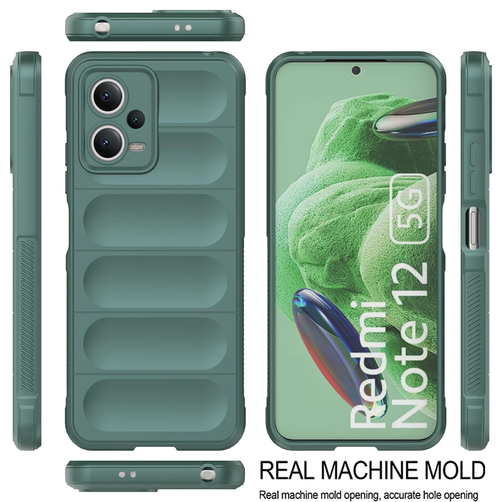 DL3 Mobilak Soft Silicone Protective Case for Xiaomi Redmi Note 12 5G / Poco X5 5G with Camera Protection and Shockproof Design - Green