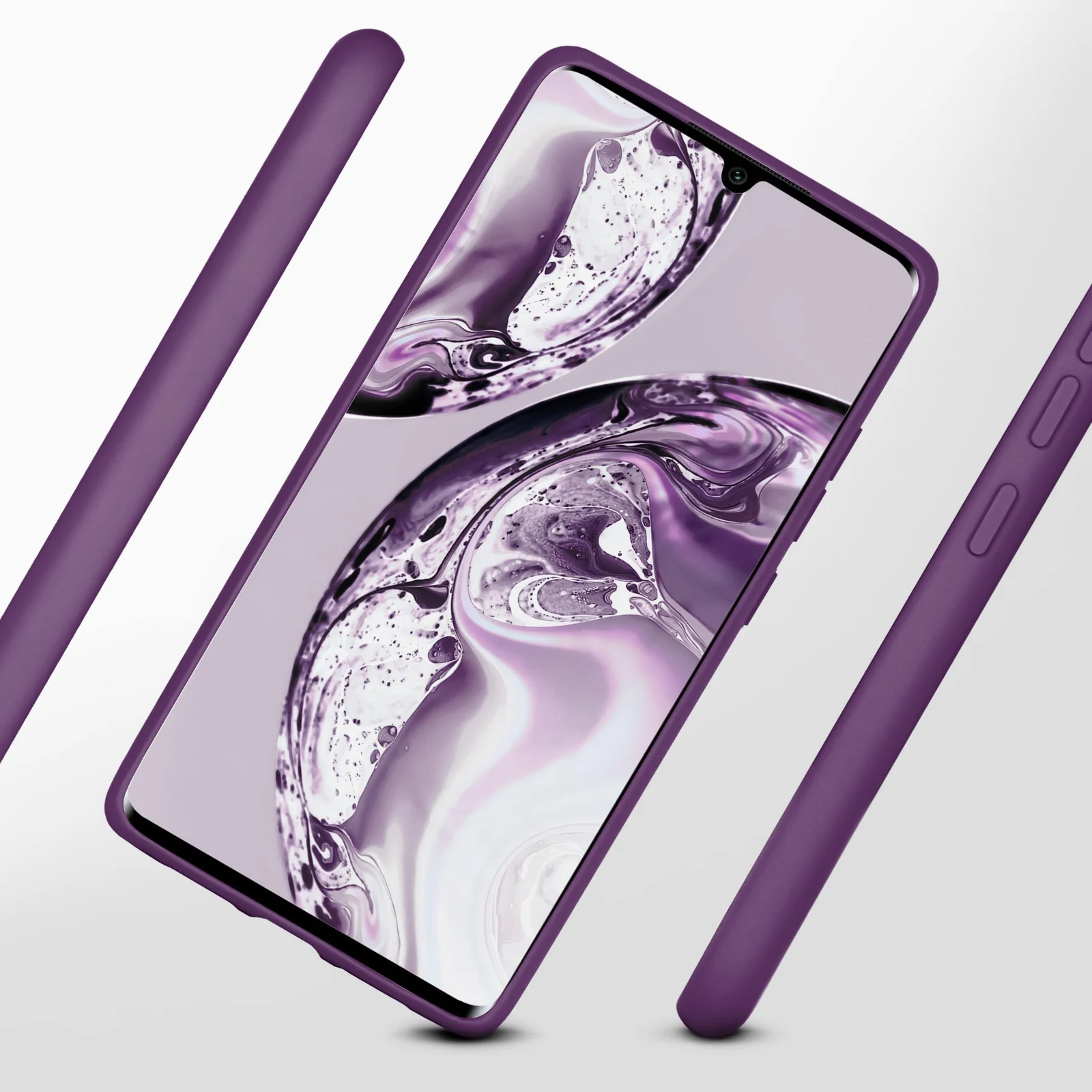 DL3 Mobilak Xiaomi Mi Note 10 Lite Case, Soft Flexible Silicone Gel Rubber Bumper Cover, Full Body Shockproof Protective Phone Case - Violet