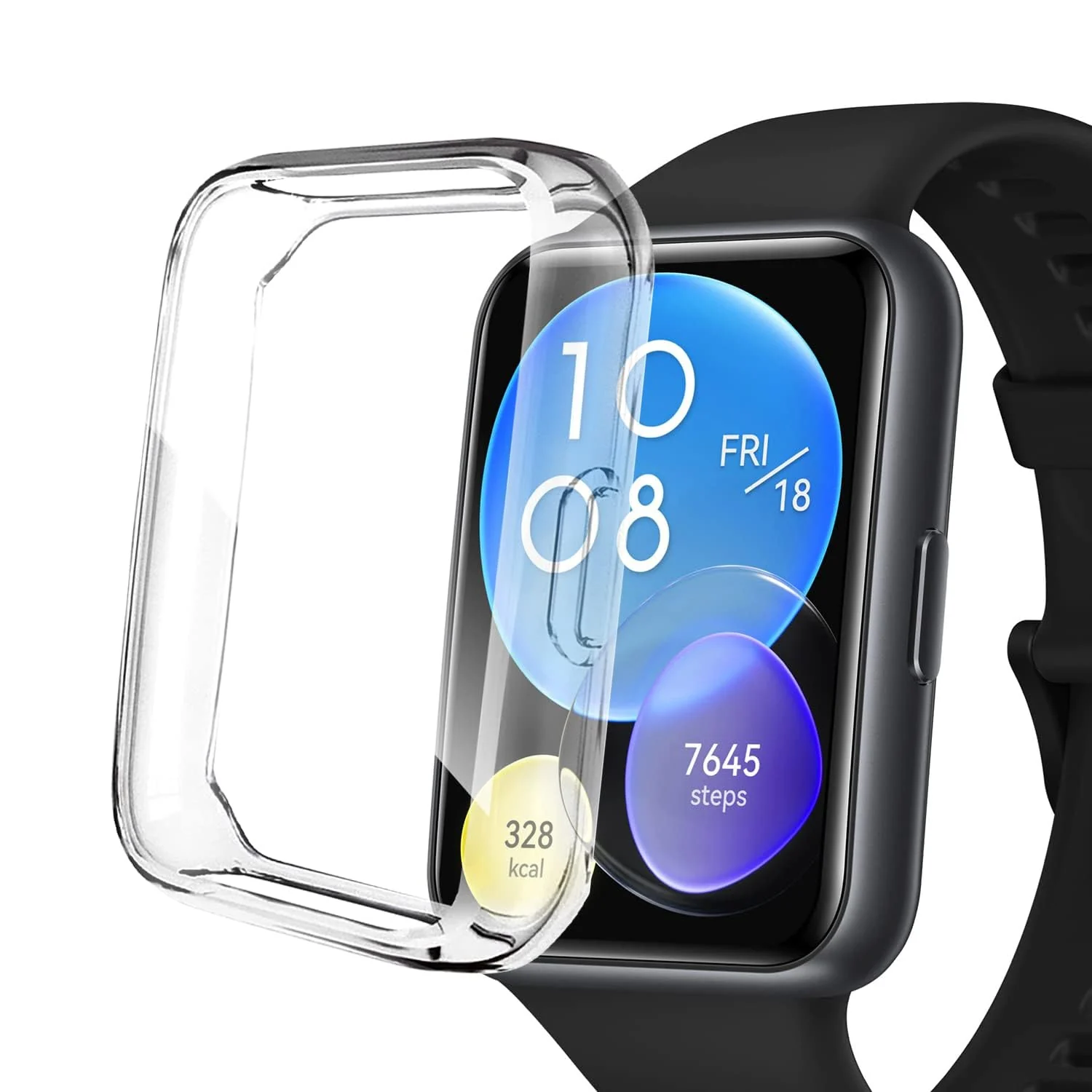 DL3 Mobilak Case Compatible with Huawei Watch Fit 2 Protective Case, Flexible TPU Full Protection Screen Protector Cover Scratch-Resistant Screen Protector Case For Huawei Fit 2
