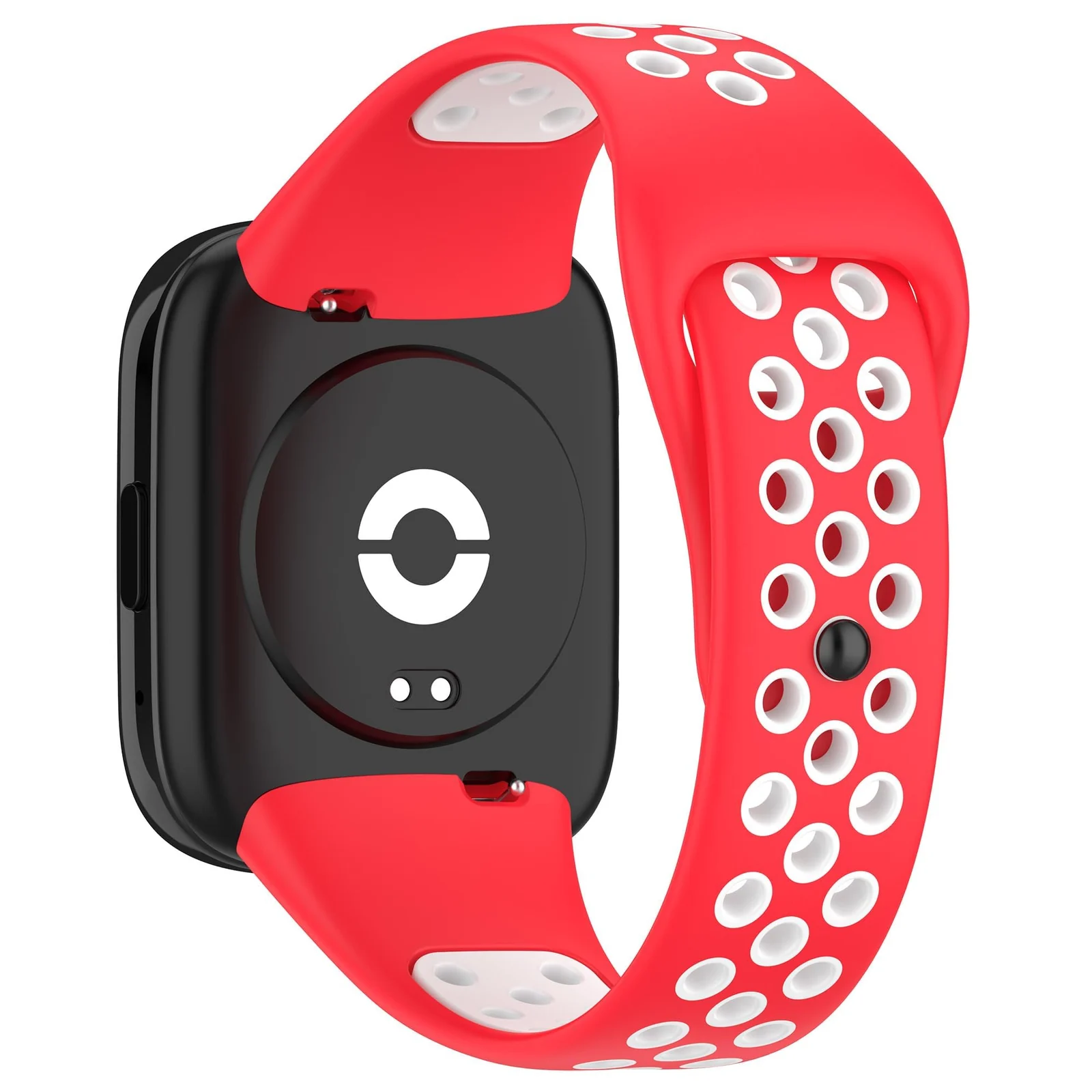 DL3 Mobilak Strap Silicone Compatible With Xiaomi Redmi Watch 3 Active/Redmi Watch 3 Lite, Sport Silicone Watch Band Wrist Strap, Bracelet Wristband Wrist Strap - Red White