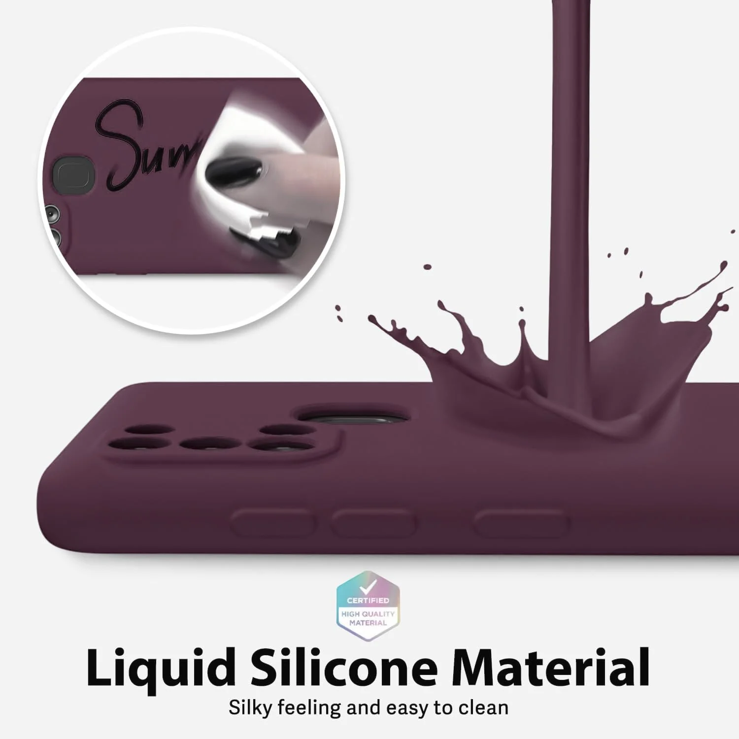 DL3 Mobilak Silicone Protective Case for Samsung Galaxy A21s, Shock-absorbing protection, Scratch-resistant surface, Soft microfiber lining - Wine Red